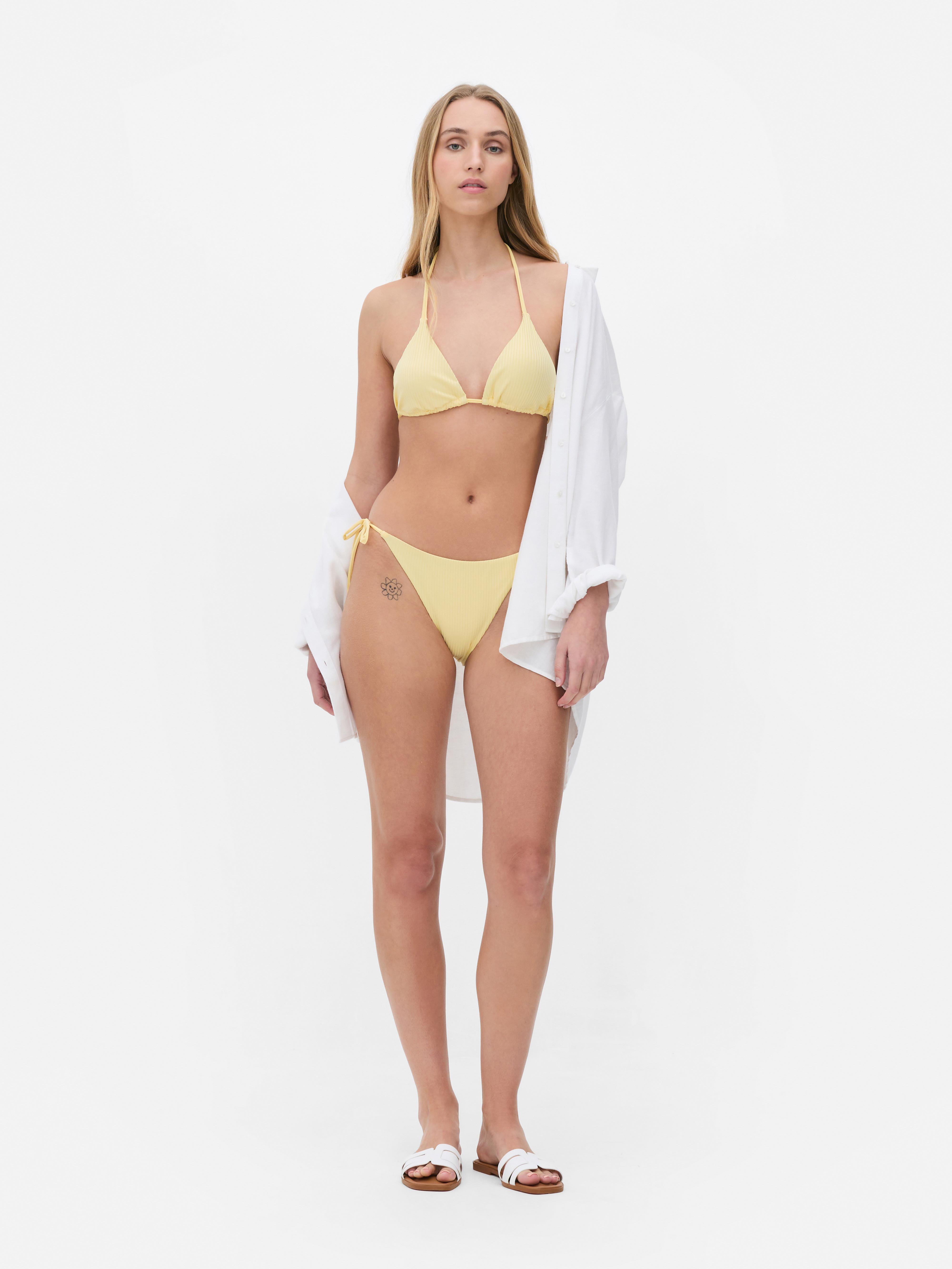 Ribbed Triangle Bikini Top