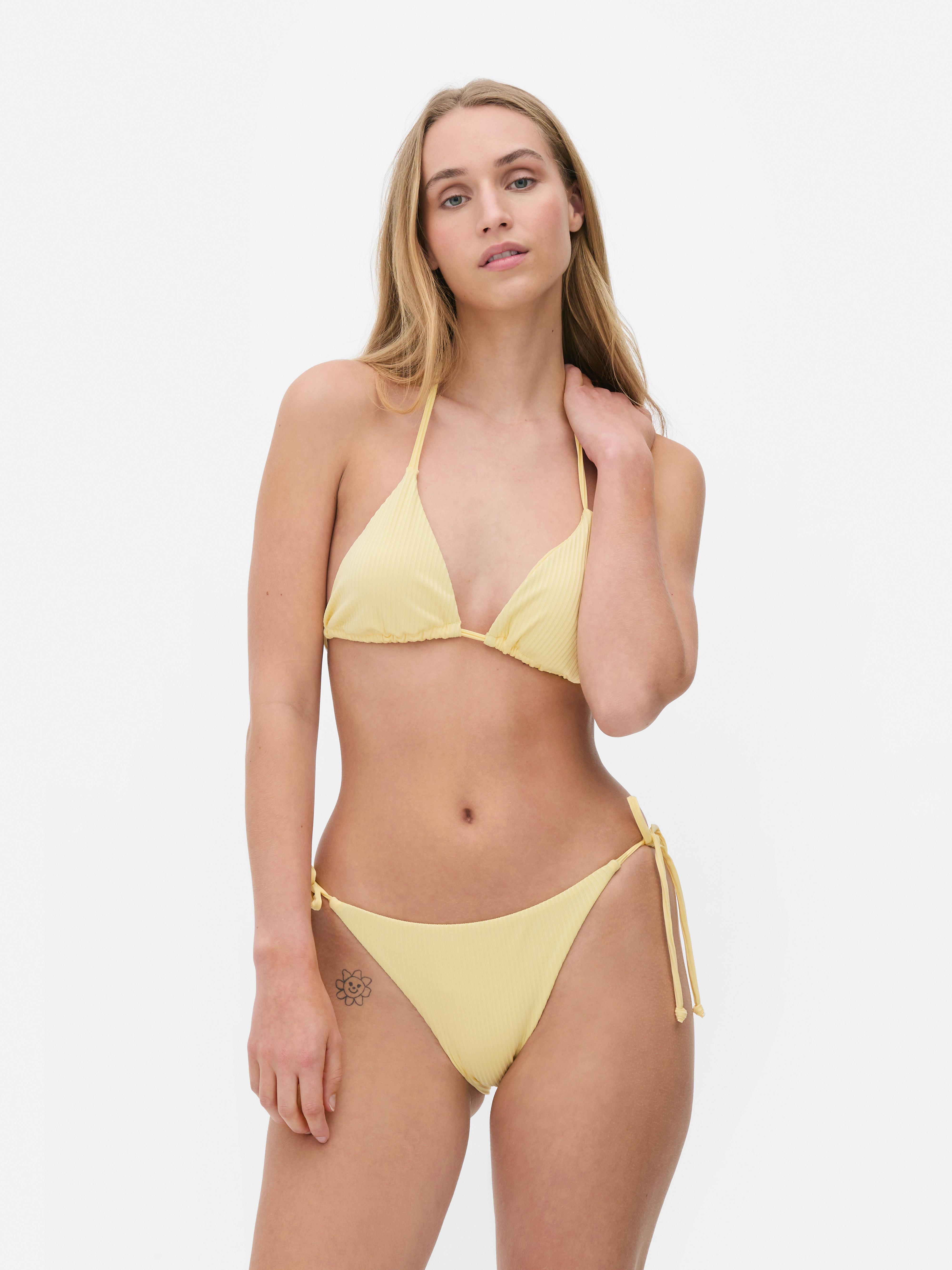 Ribbed Triangle Bikini Top