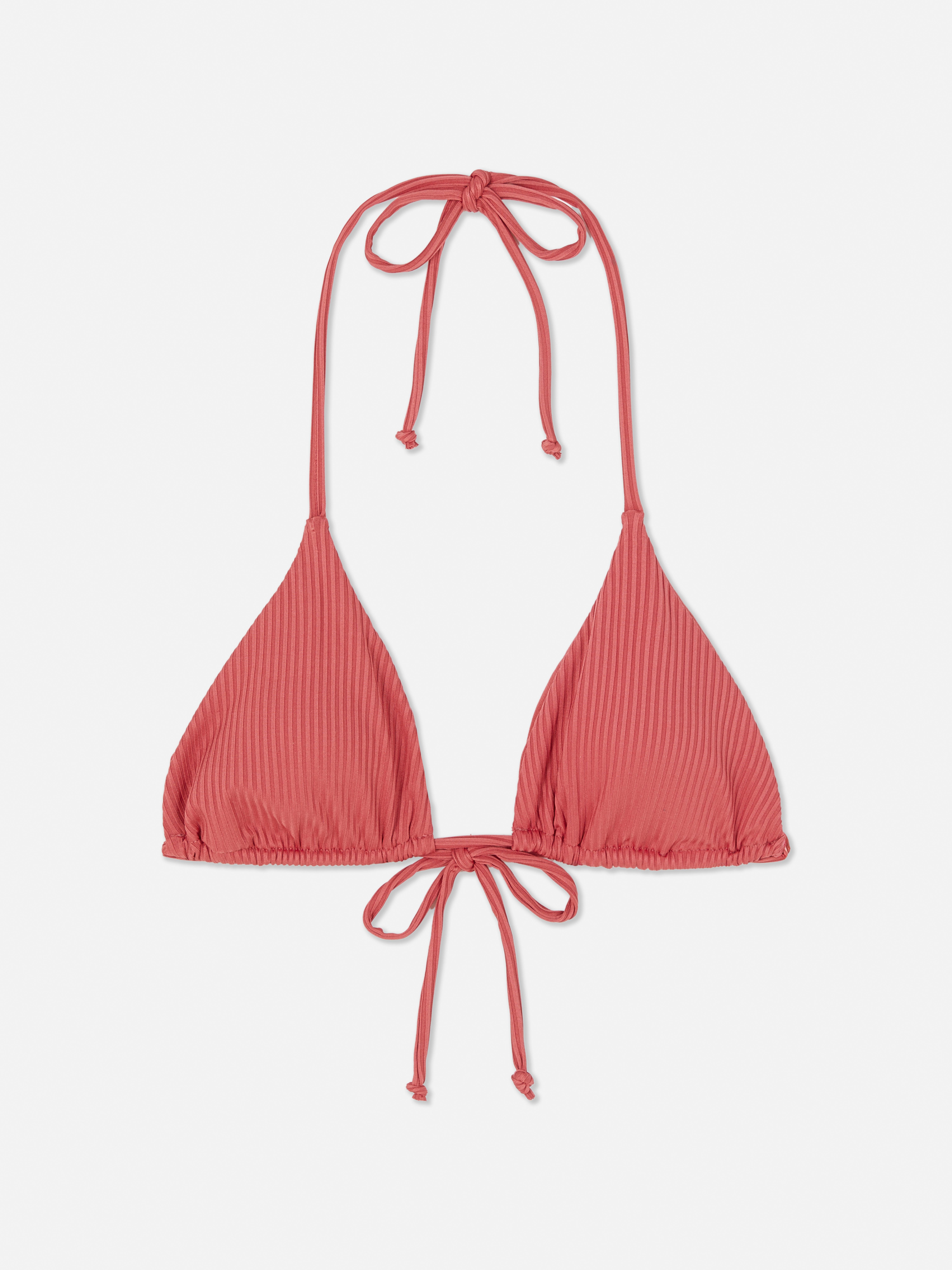 Ribbed Triangle Bikini Top