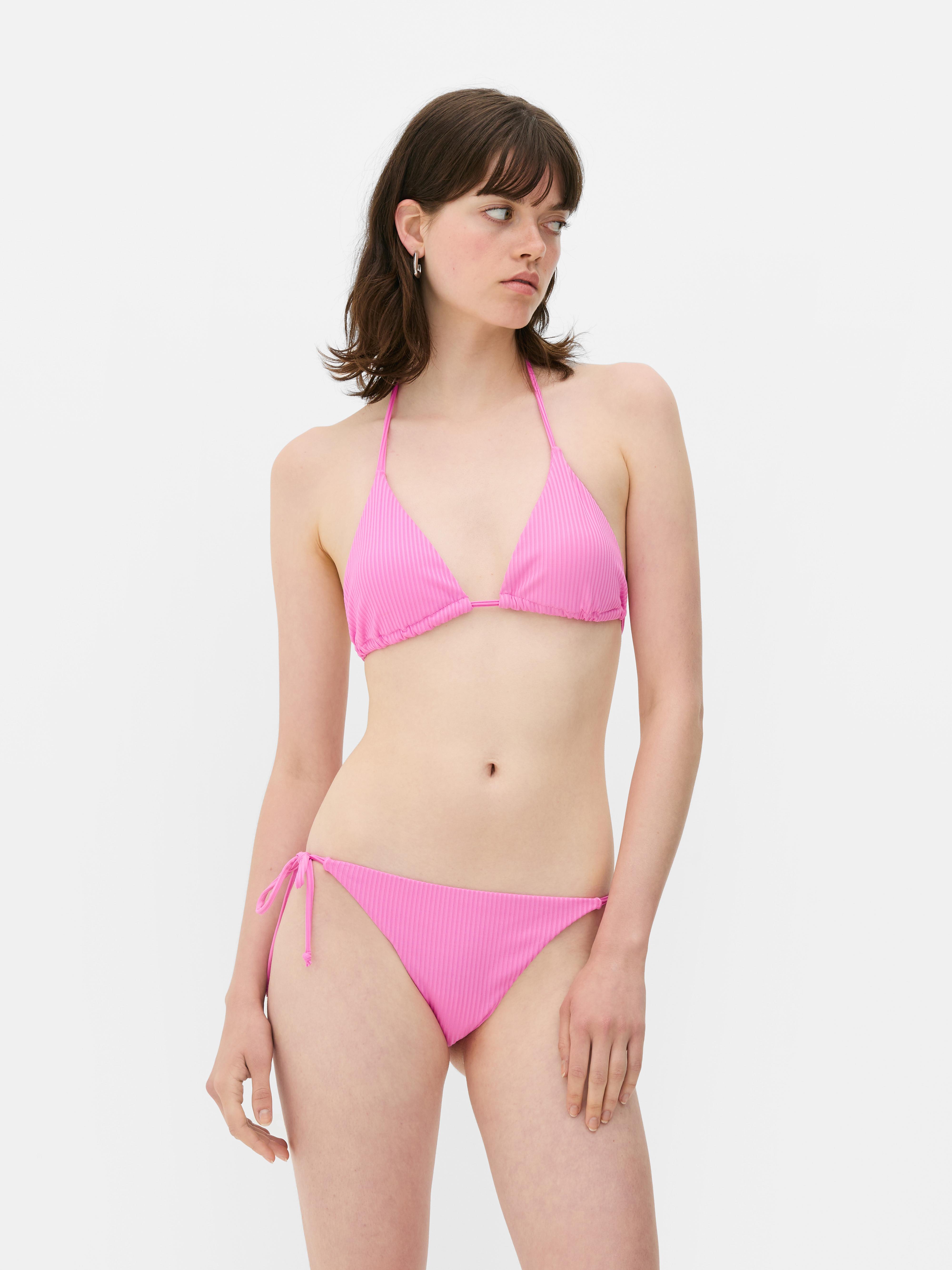 Ribbed Triangle Bikini Top