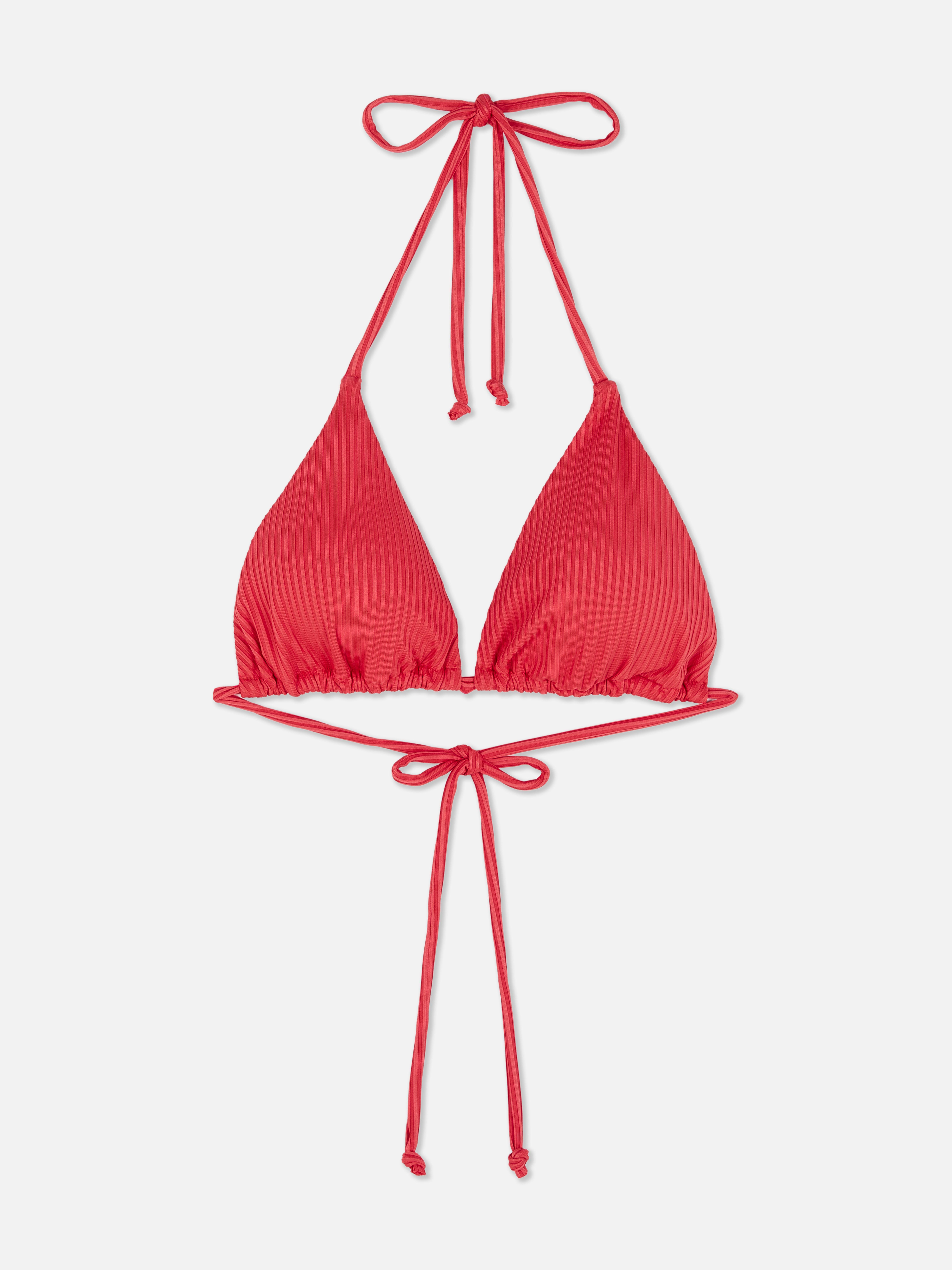 Ribbed Triangle Bikini Top