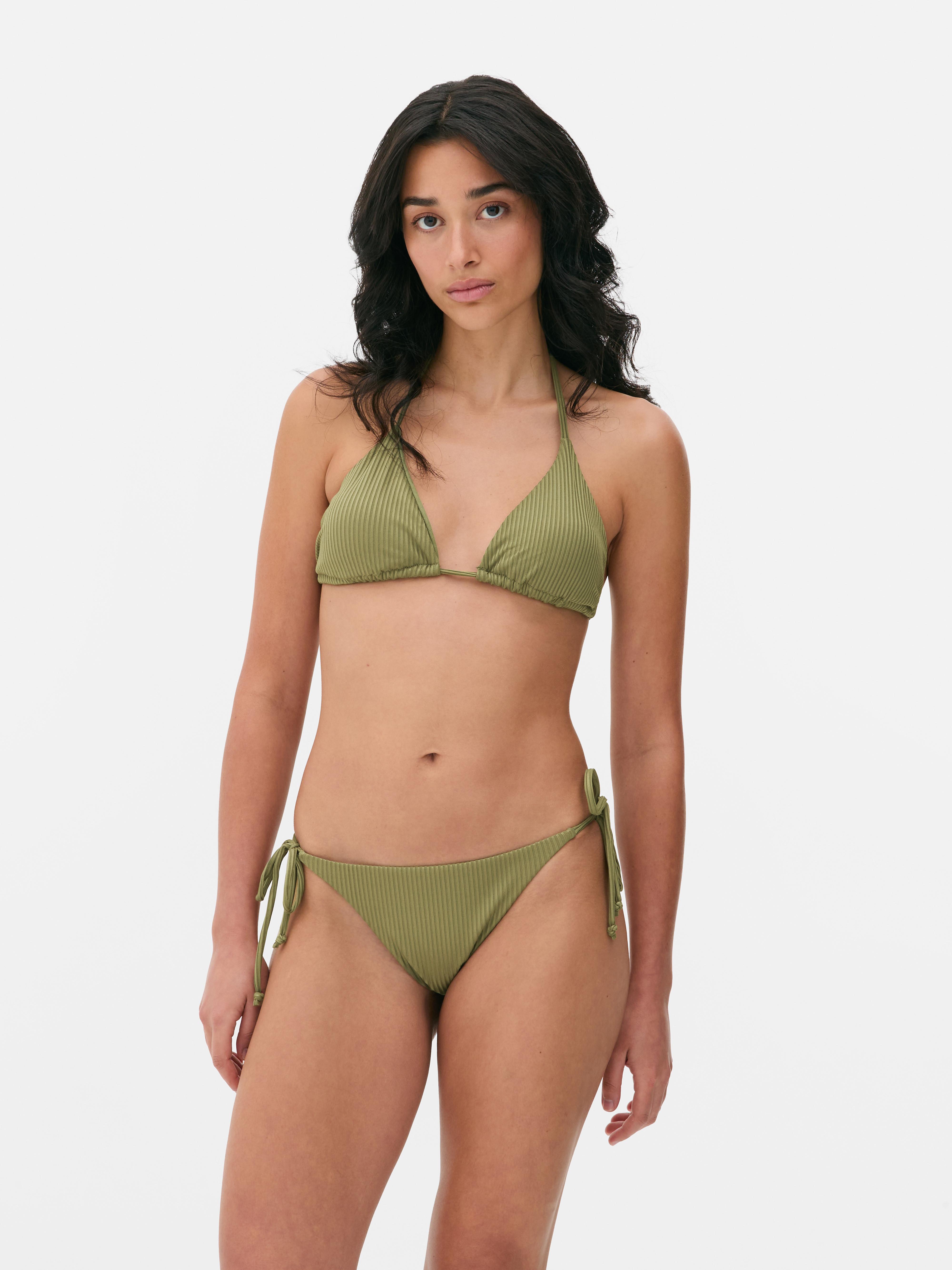 Ribbed Triangle Bikini Top