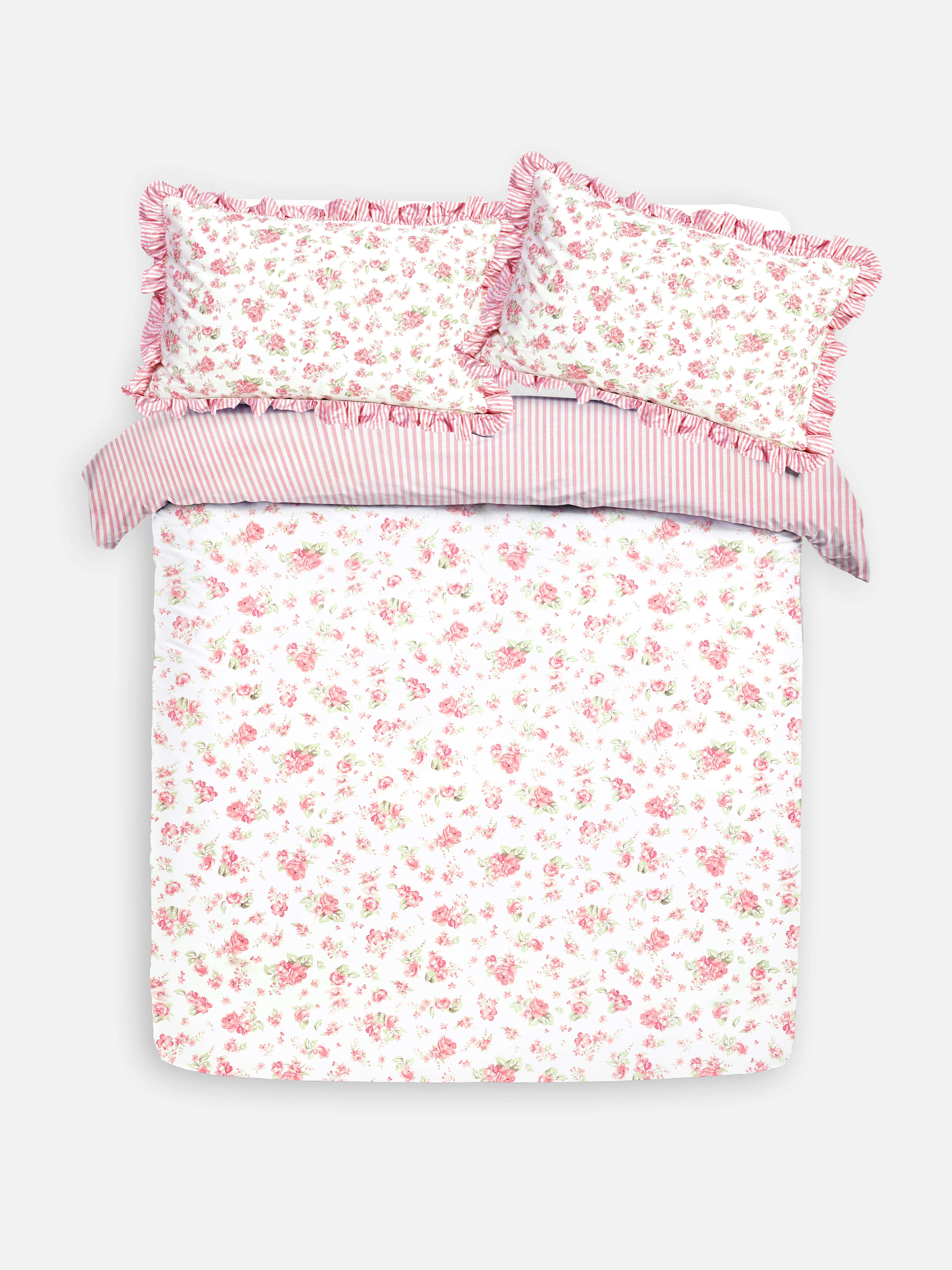 Reversible Rose Double Duvet Cover Set