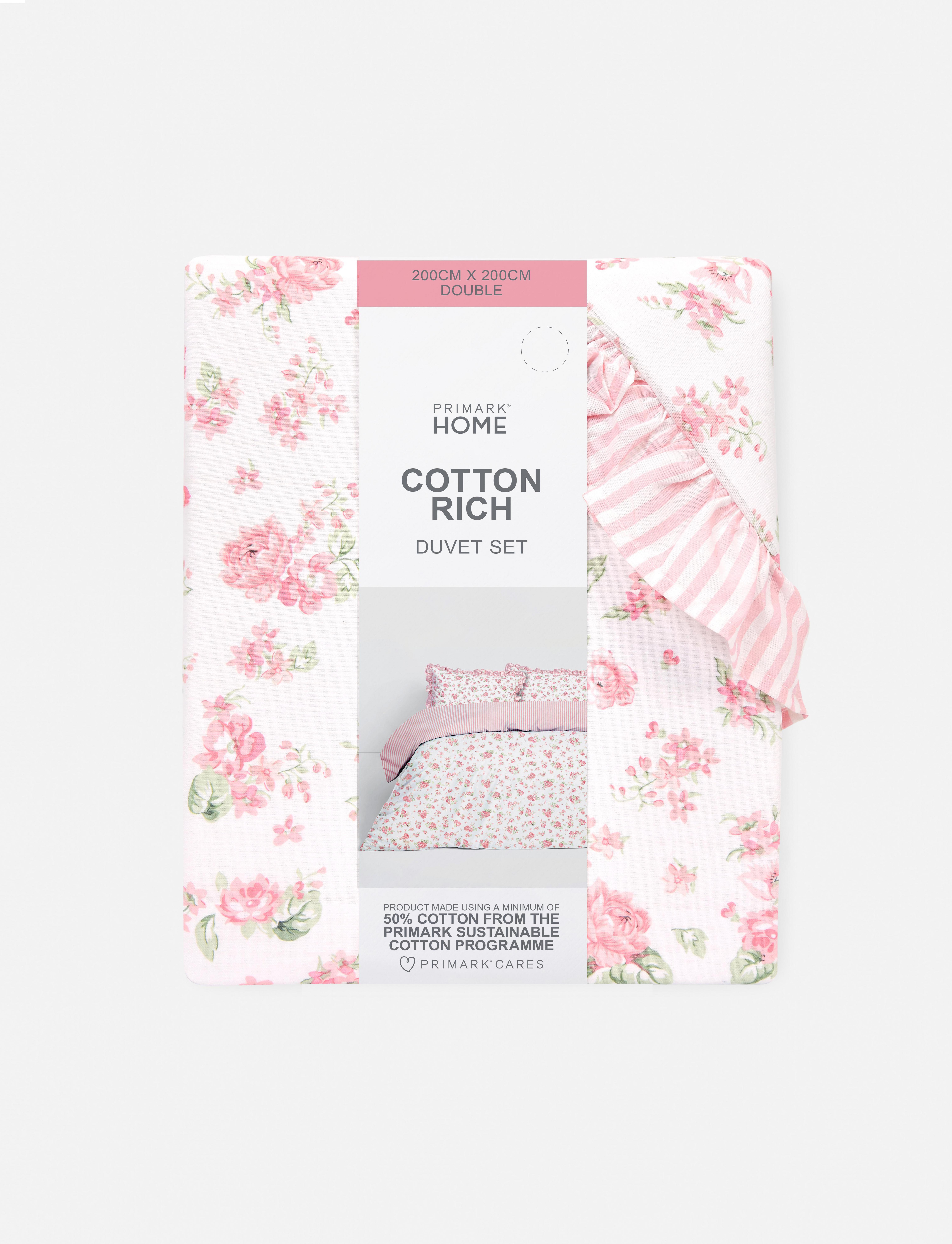 Reversible Rose Double Duvet Cover Set
