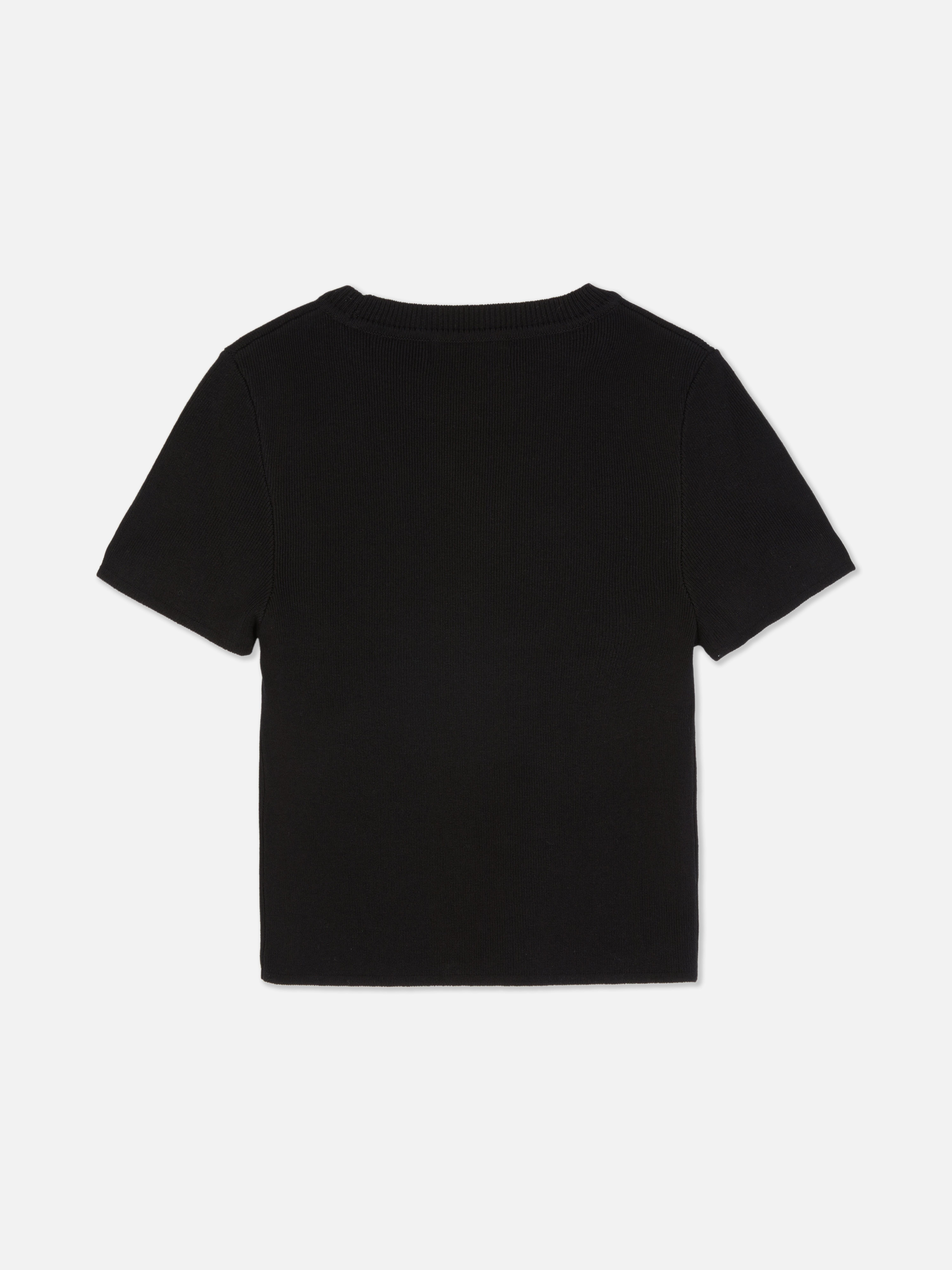 Gebreide top met ronde hals