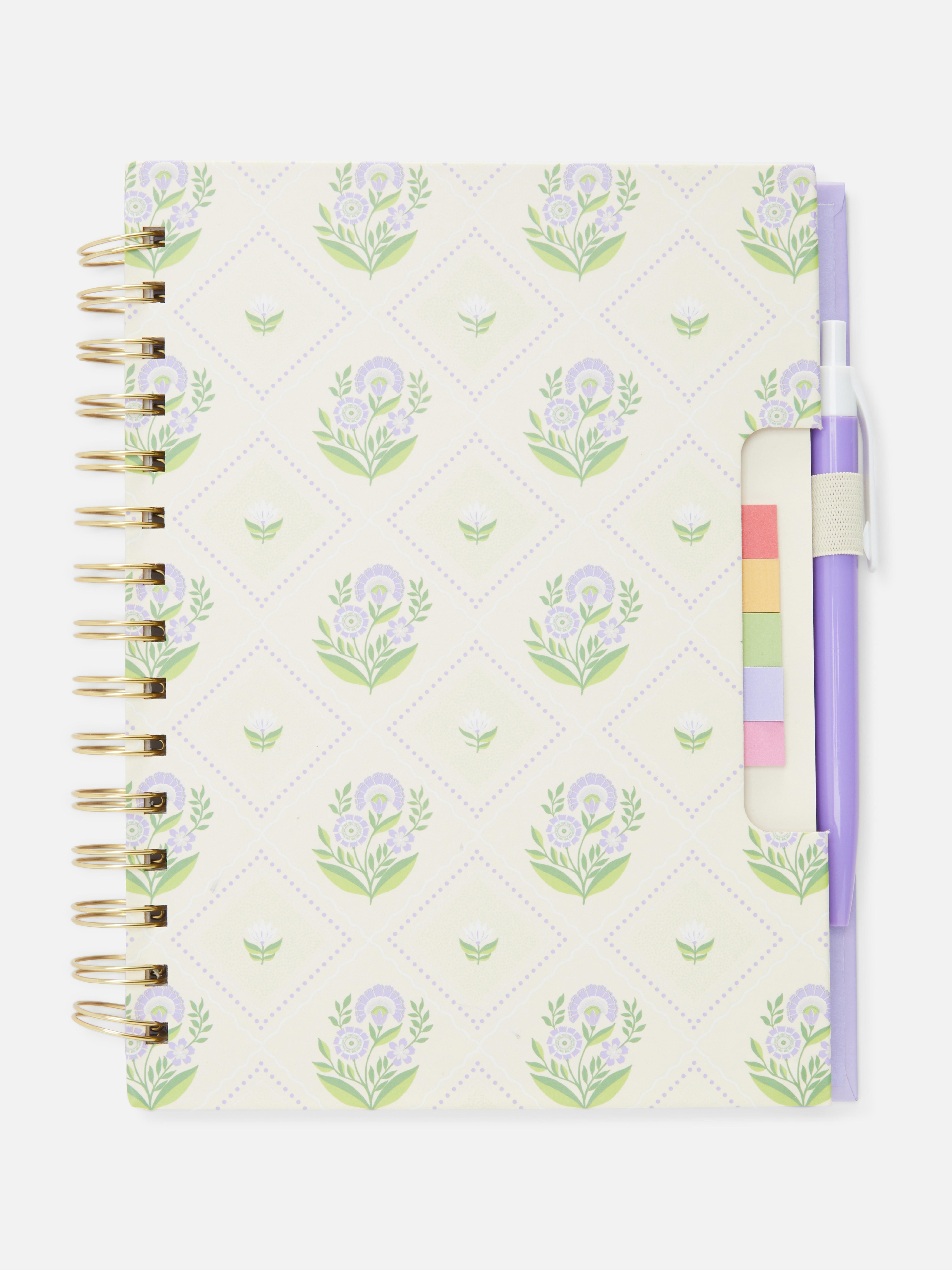 Set con quaderno A5 floreale e penna