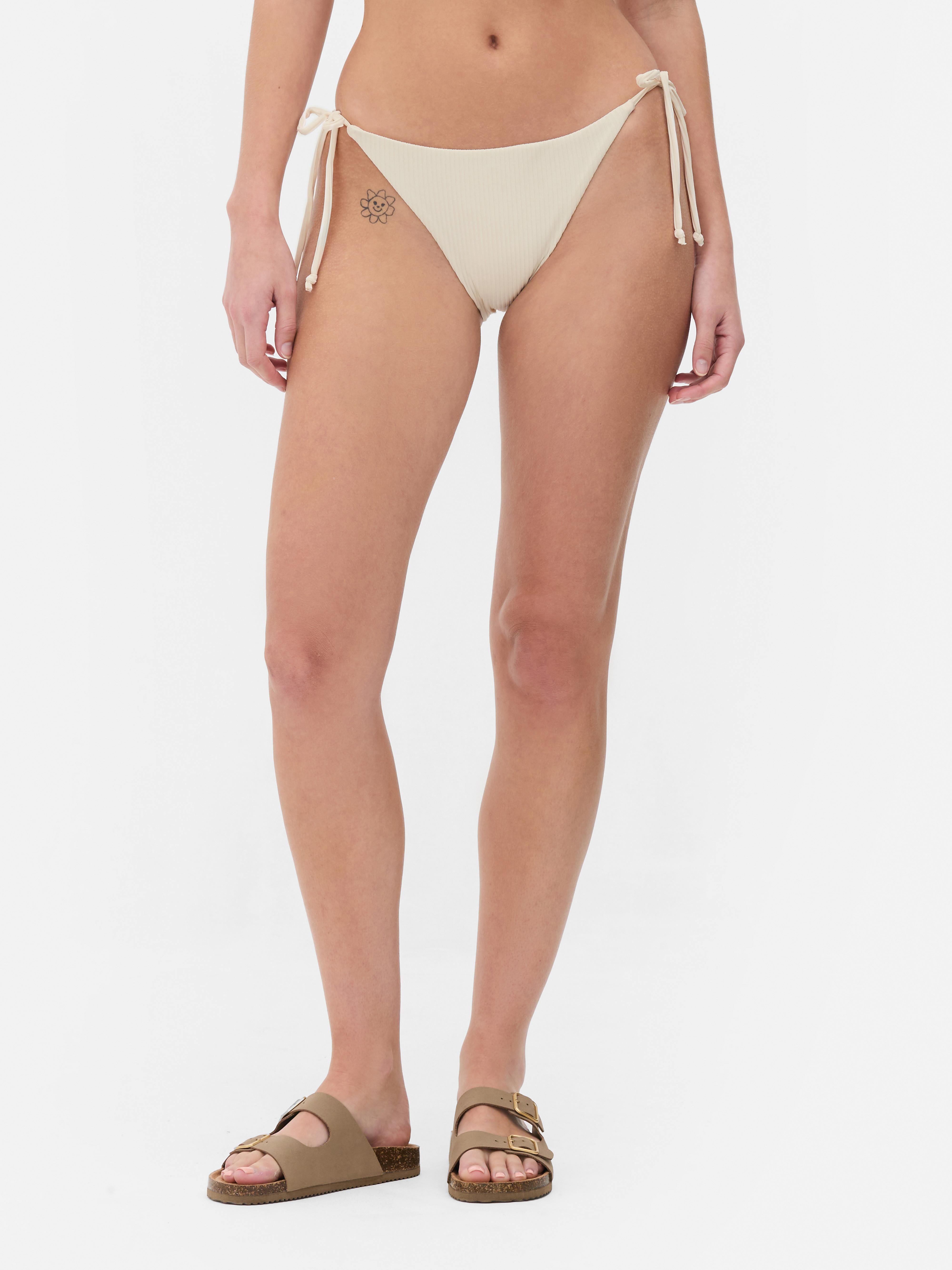 Ribbed Triangle Bikini Bottoms