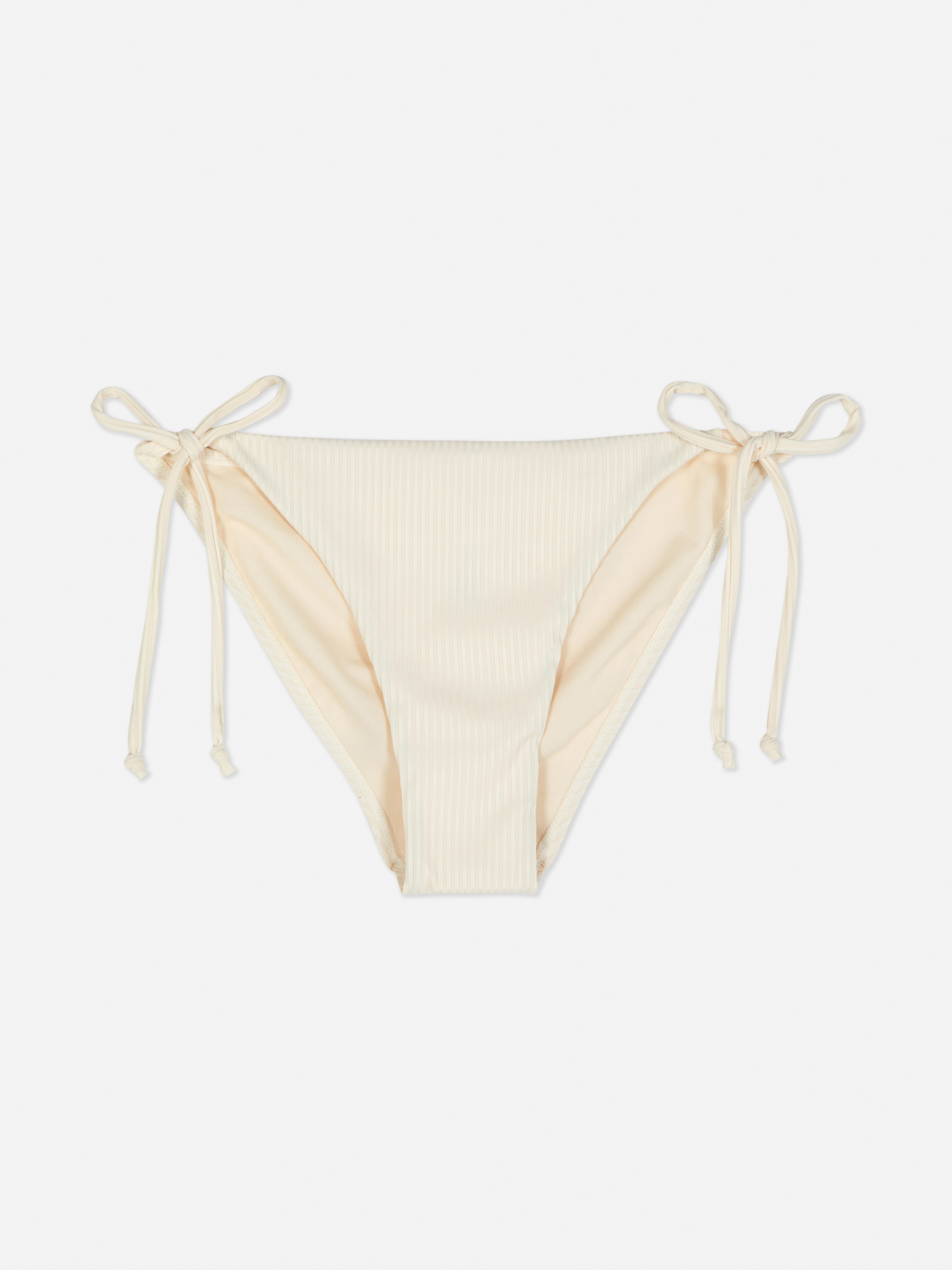 Ribbed Triangle Bikini Bottoms