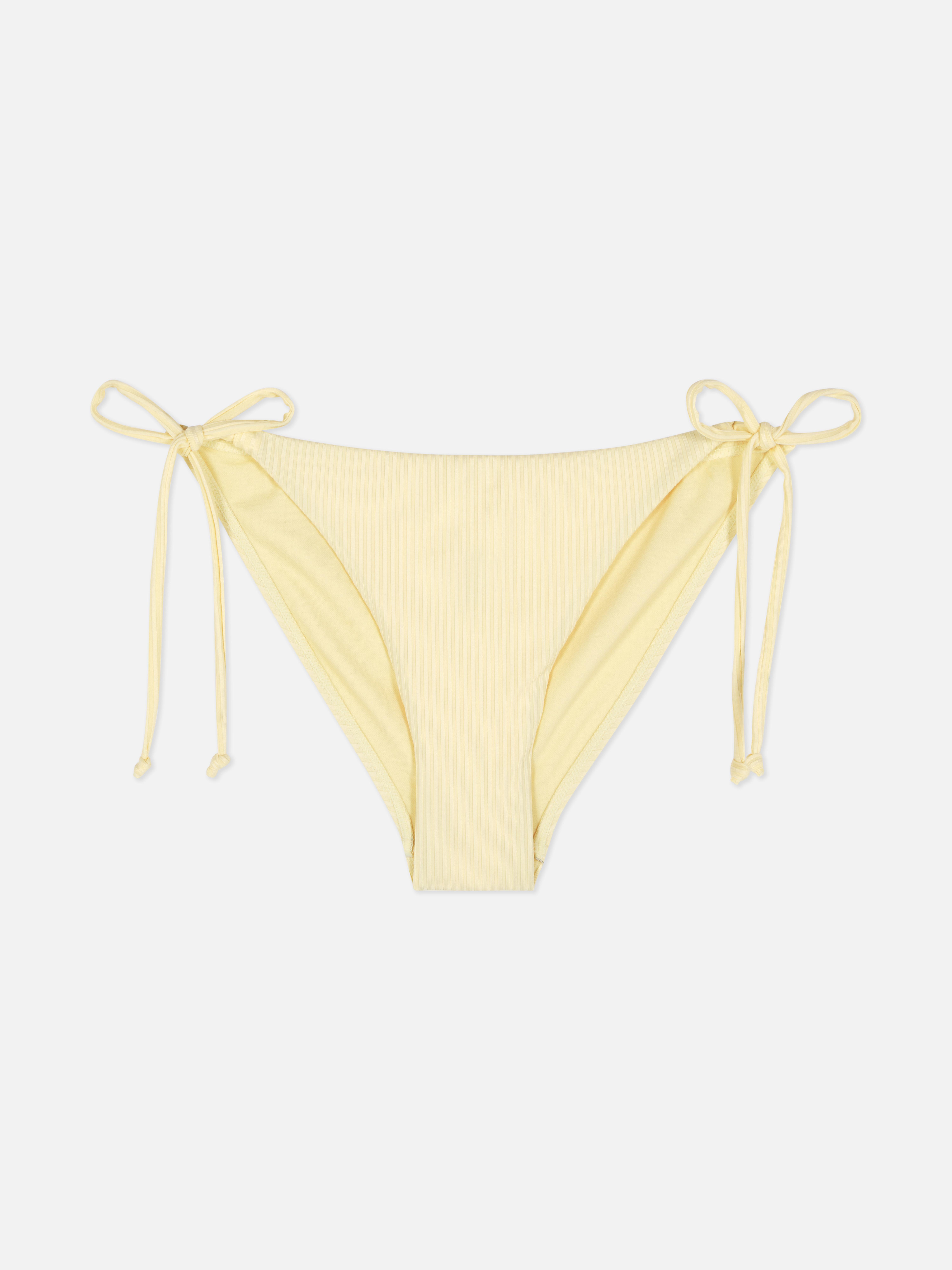 Ribbed Triangle Bikini Bottoms
