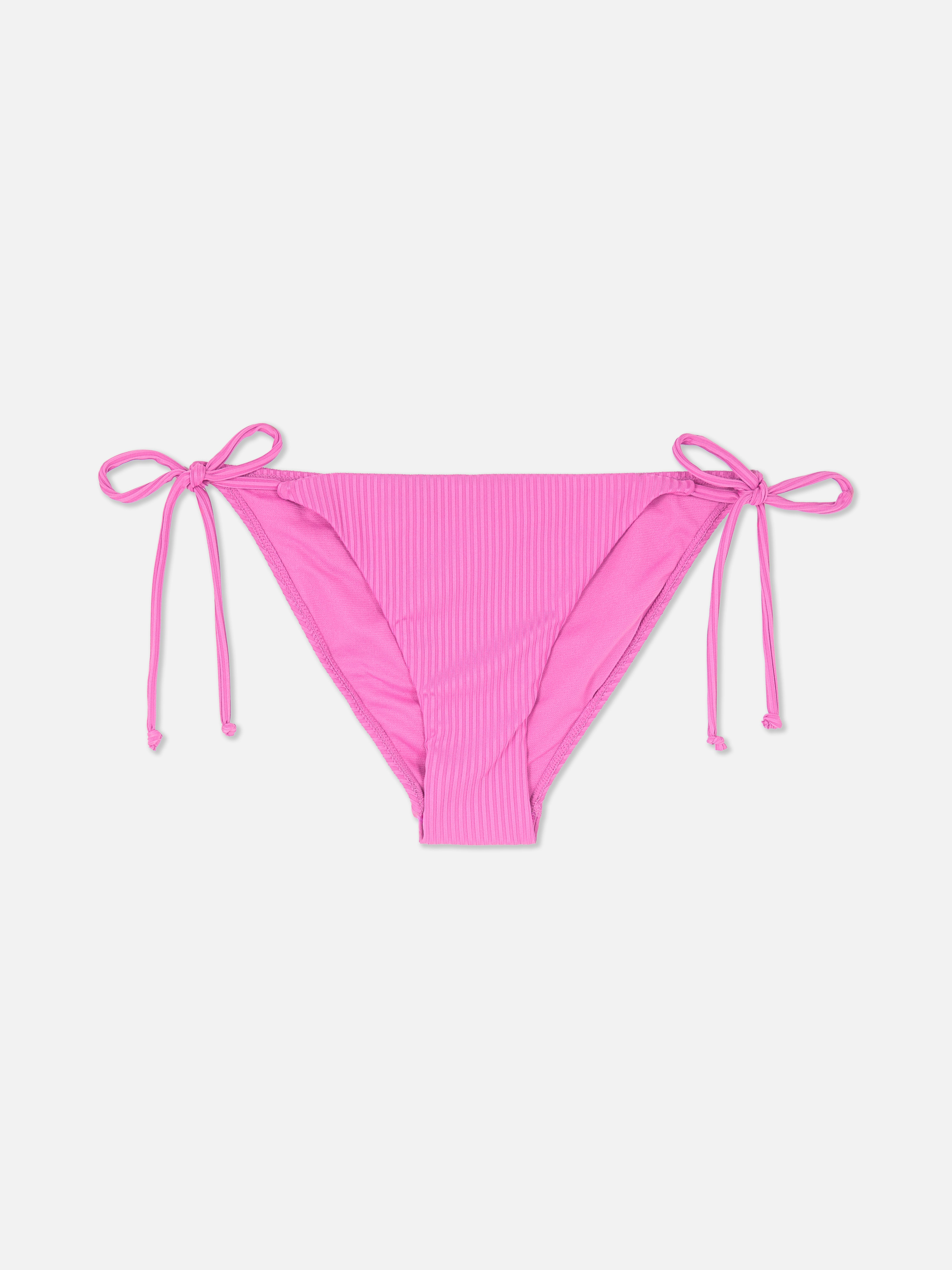 Bas de bikini triangle côtelé Rose
