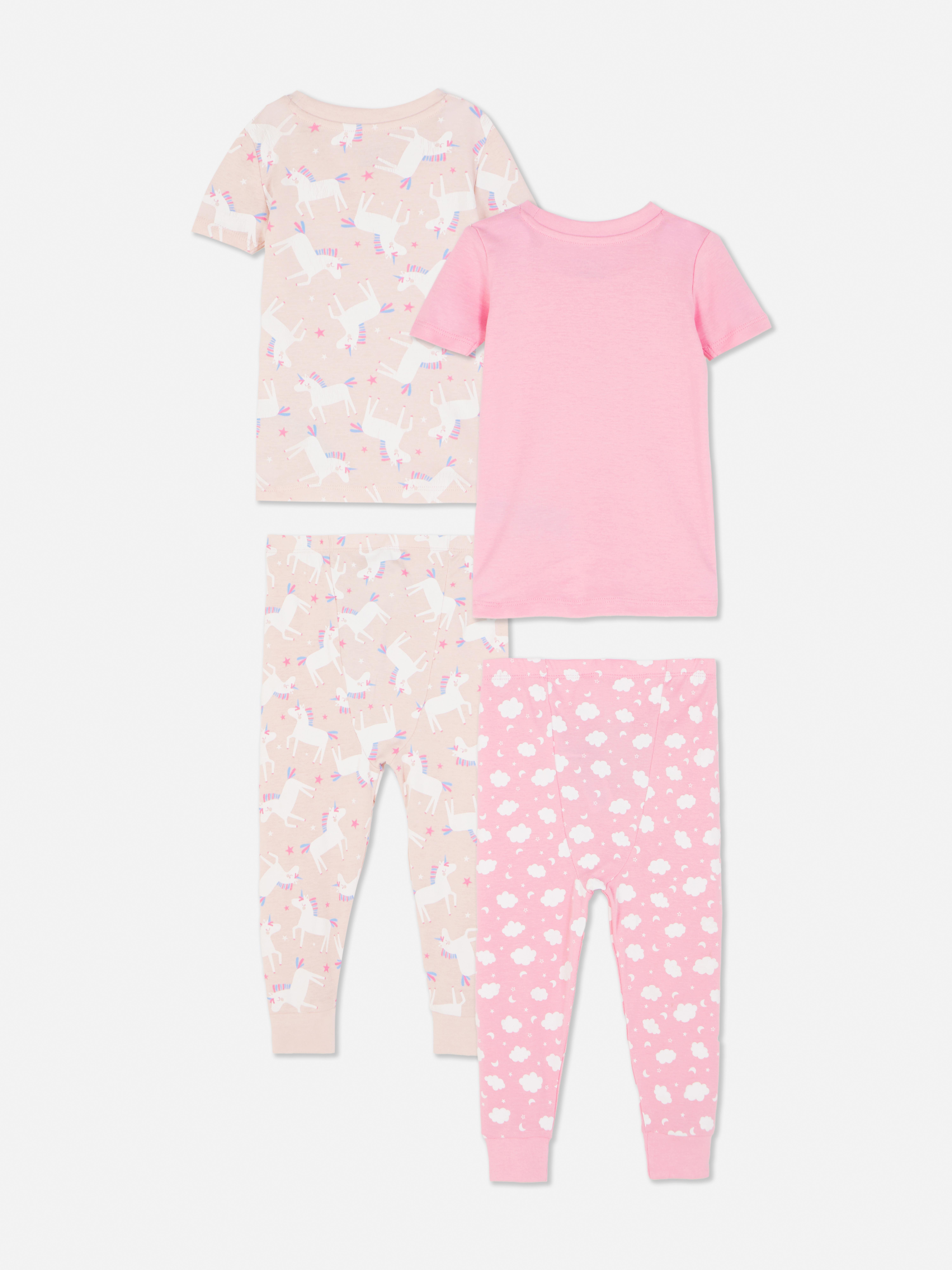 Lange pyjama met eenhoornthema, set van 2