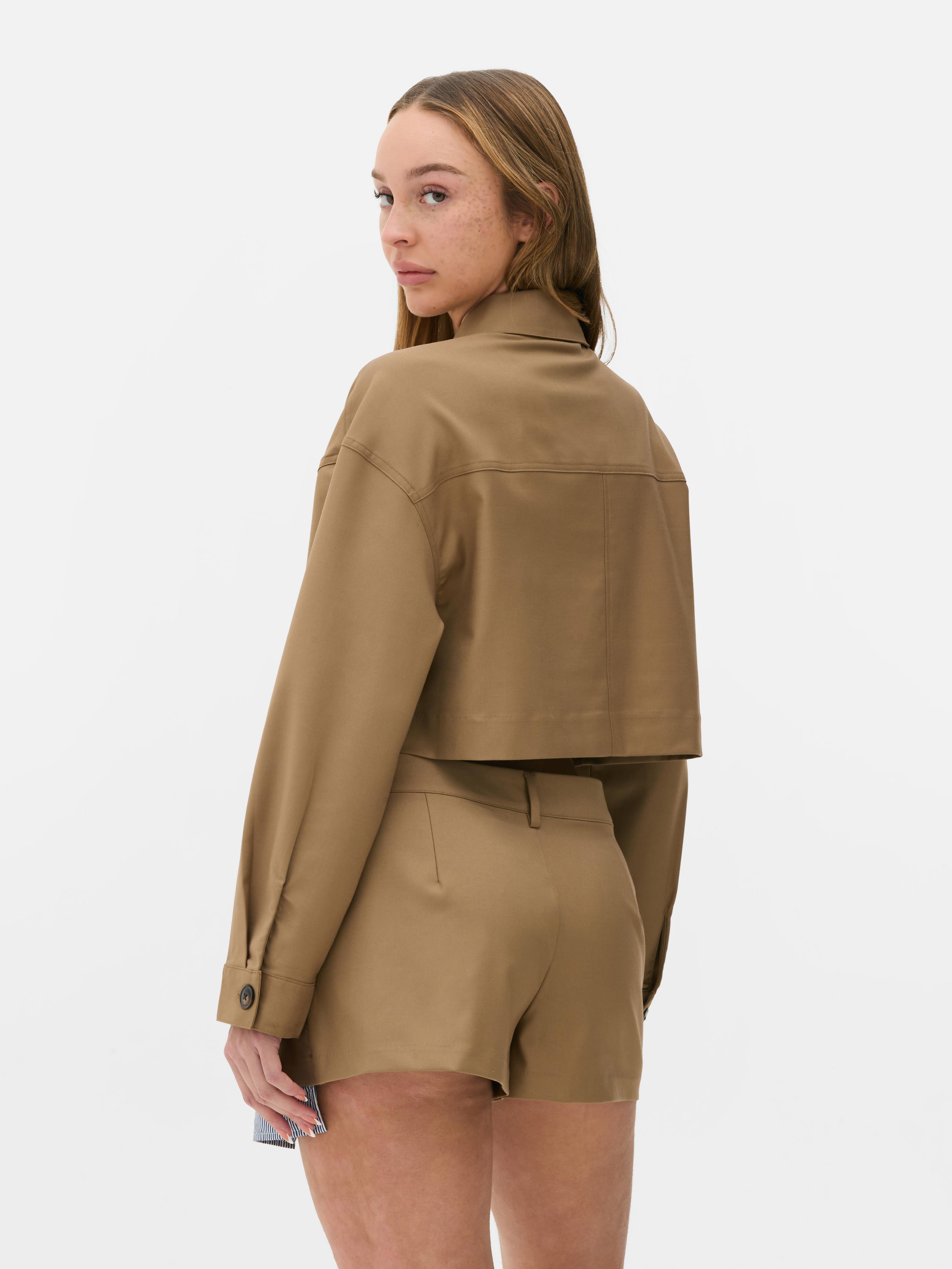 Cropped Utility Shirt Jacket