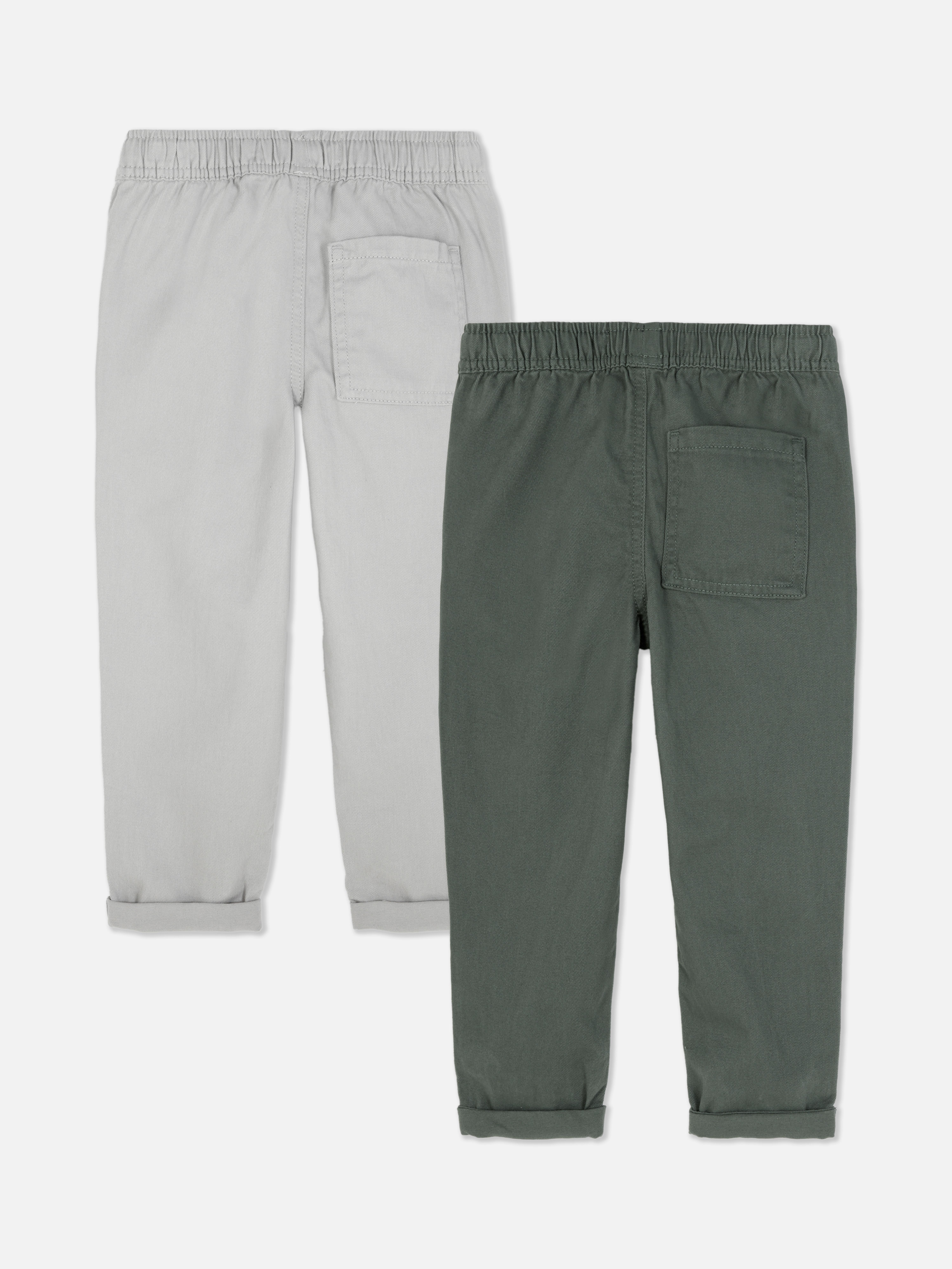 2pk Twill Leg Trousers