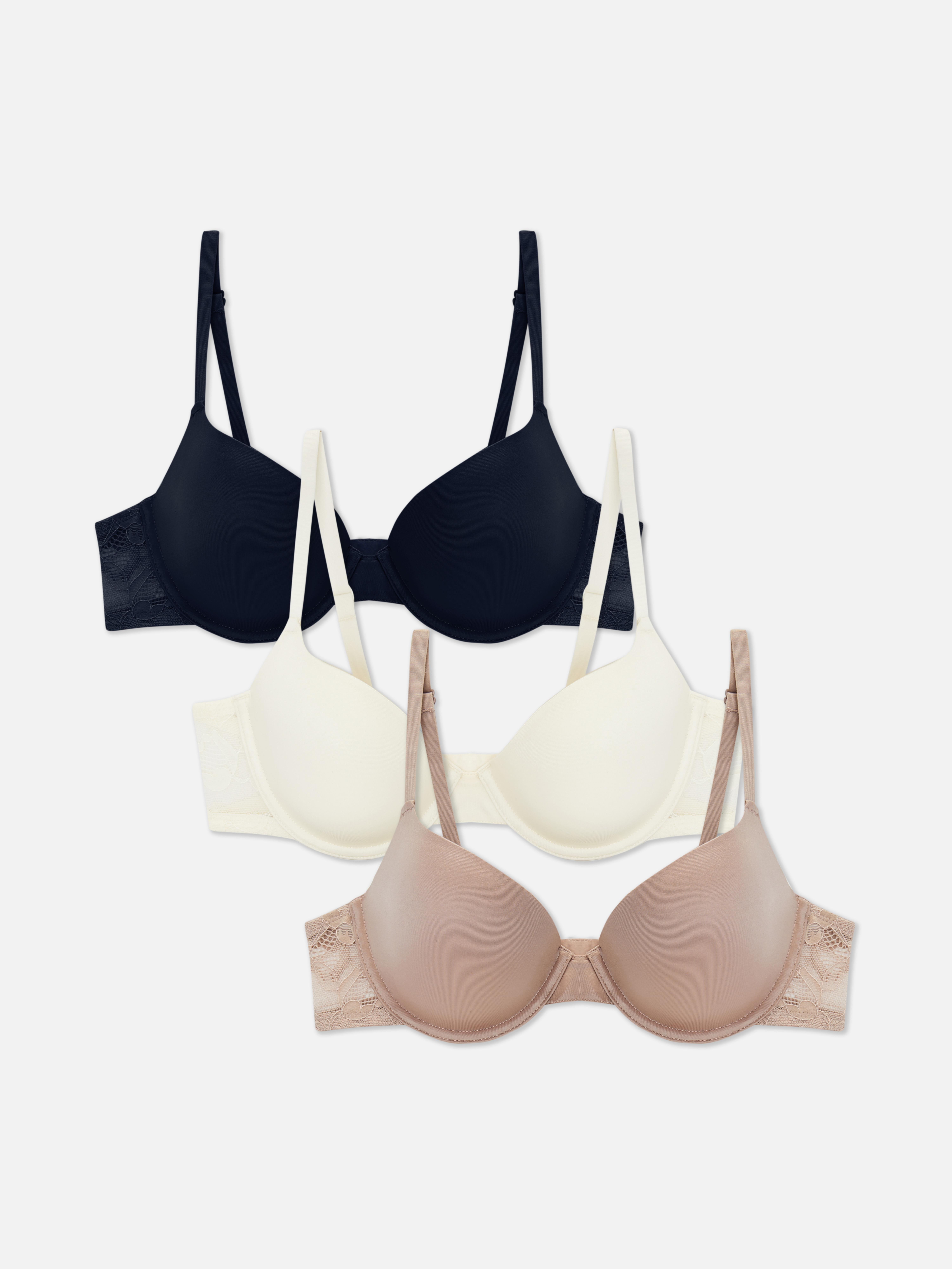 Gladde beha's, set van 3