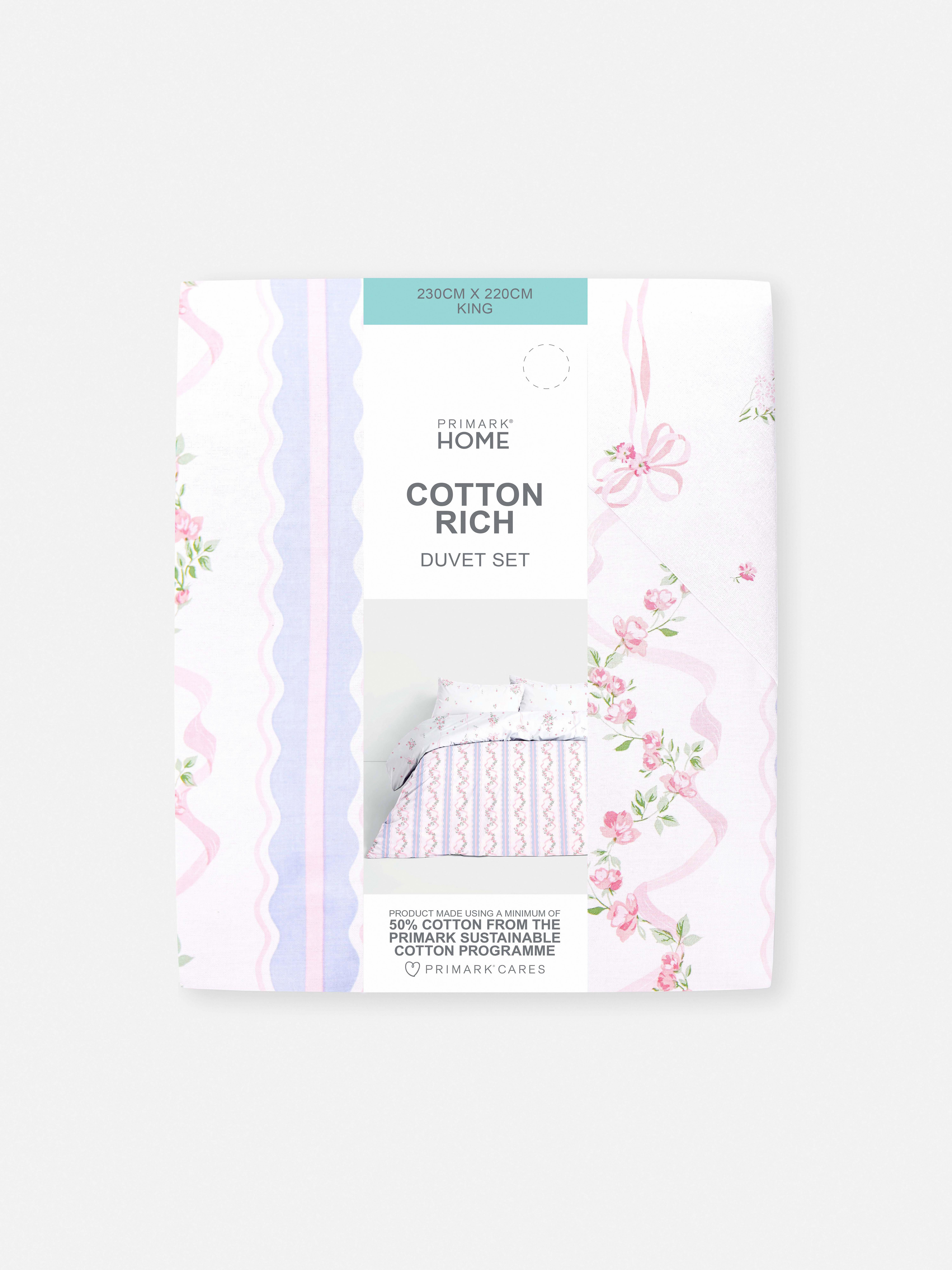 Set copripiumone matrimoniale reversibile floreale