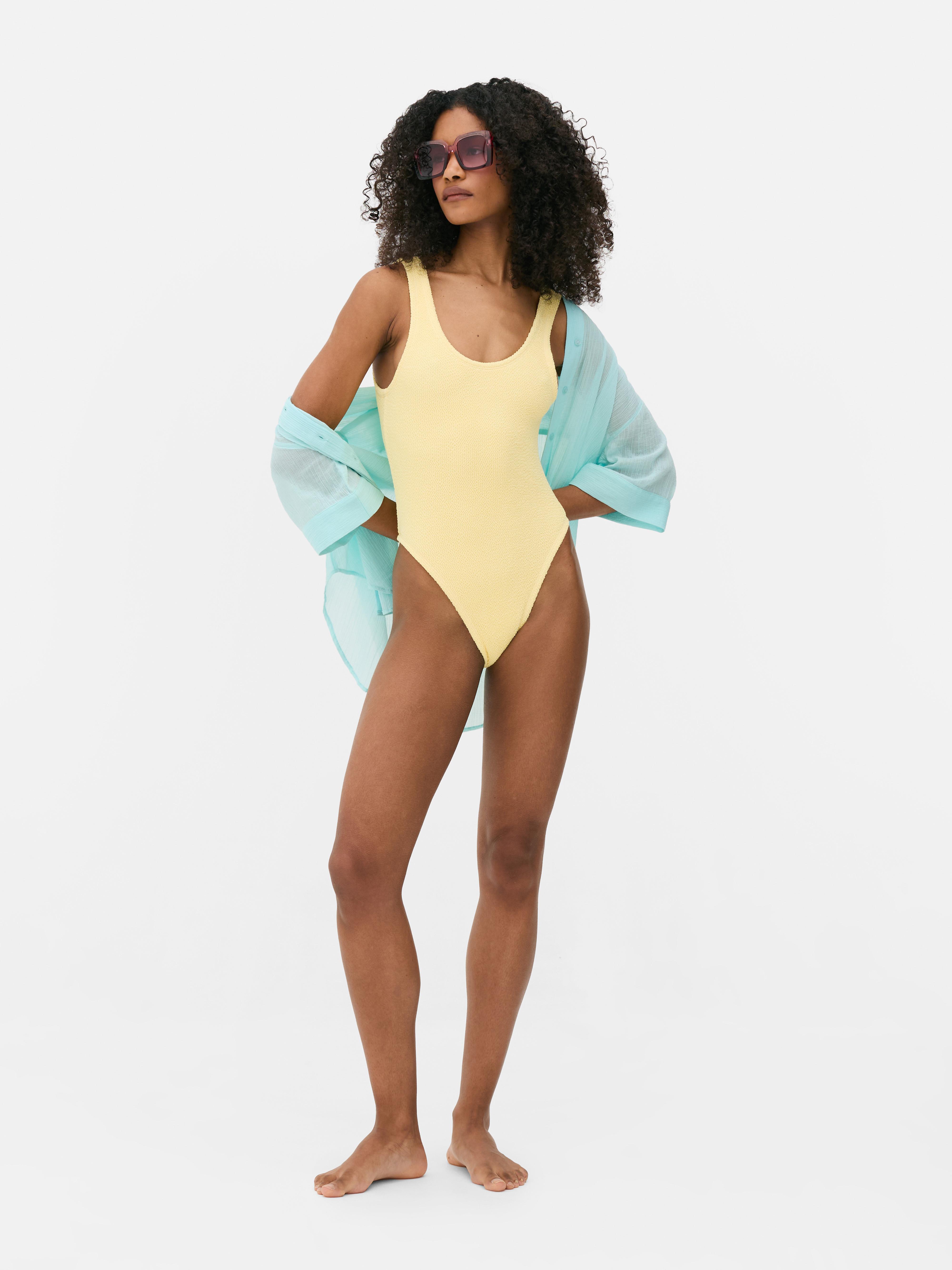 Striped Scoop Back Swimsuit