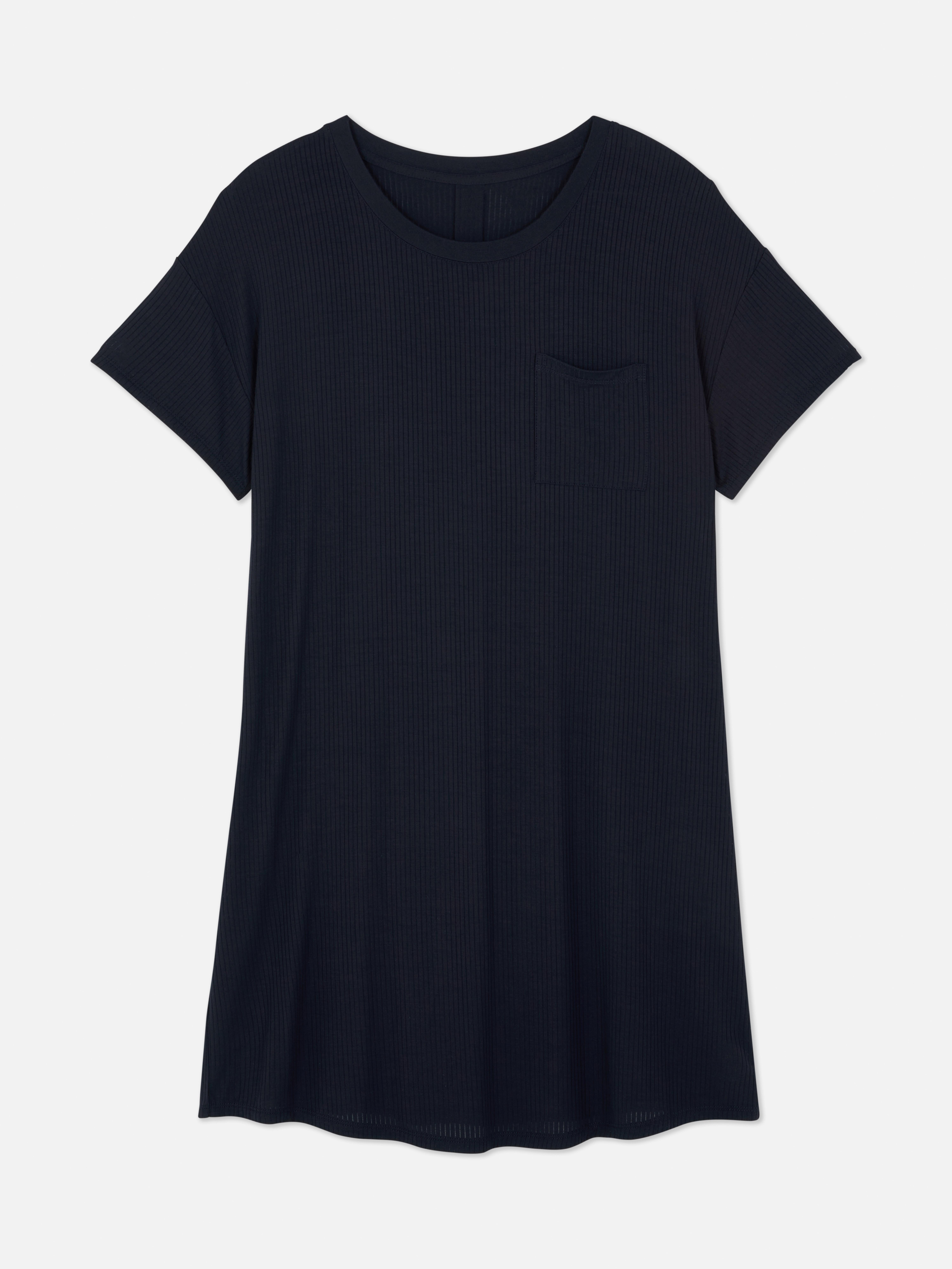 T-shirt de nuit côtelé