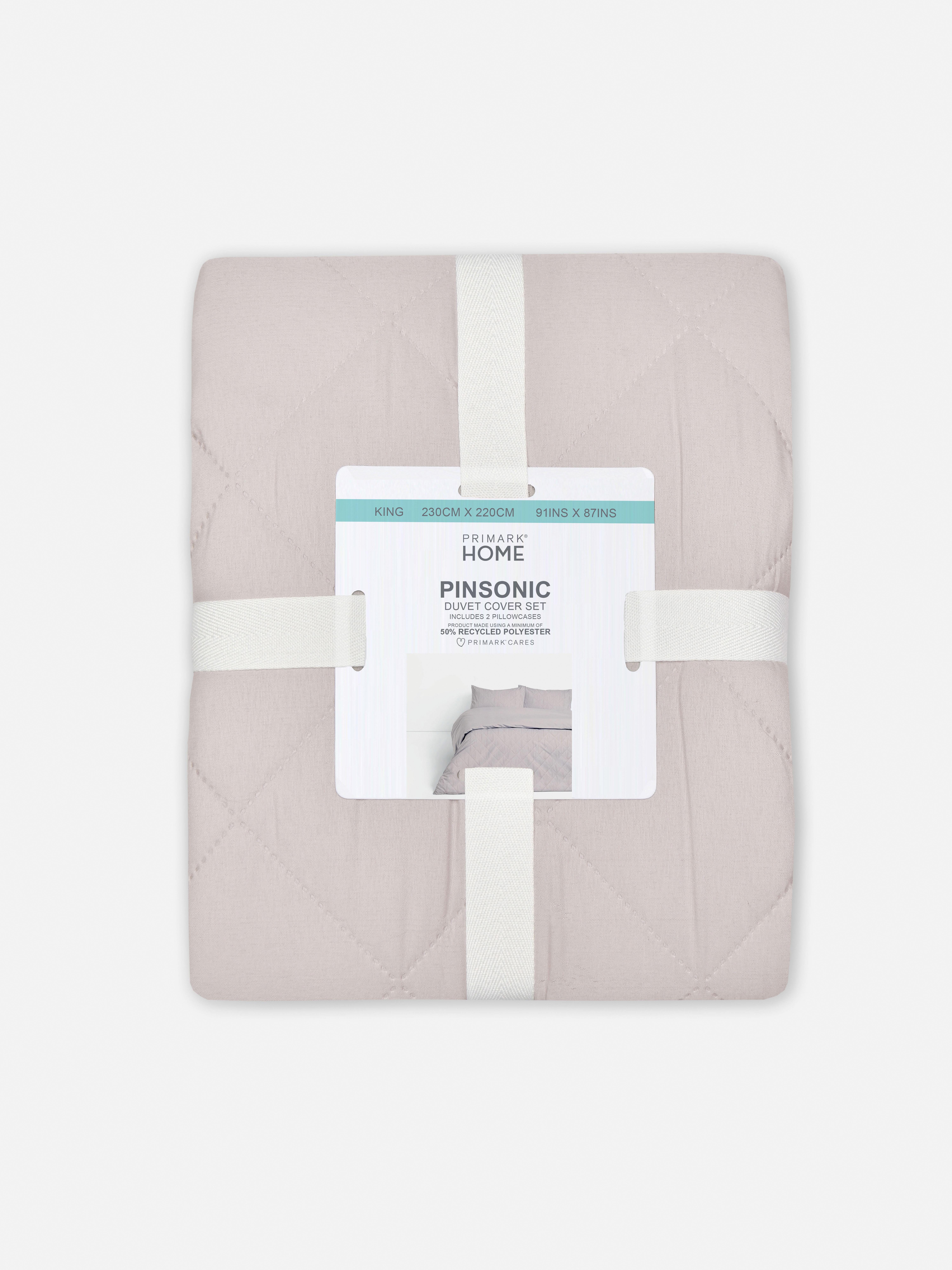 Diamond Quilted King Duvet Cover Set