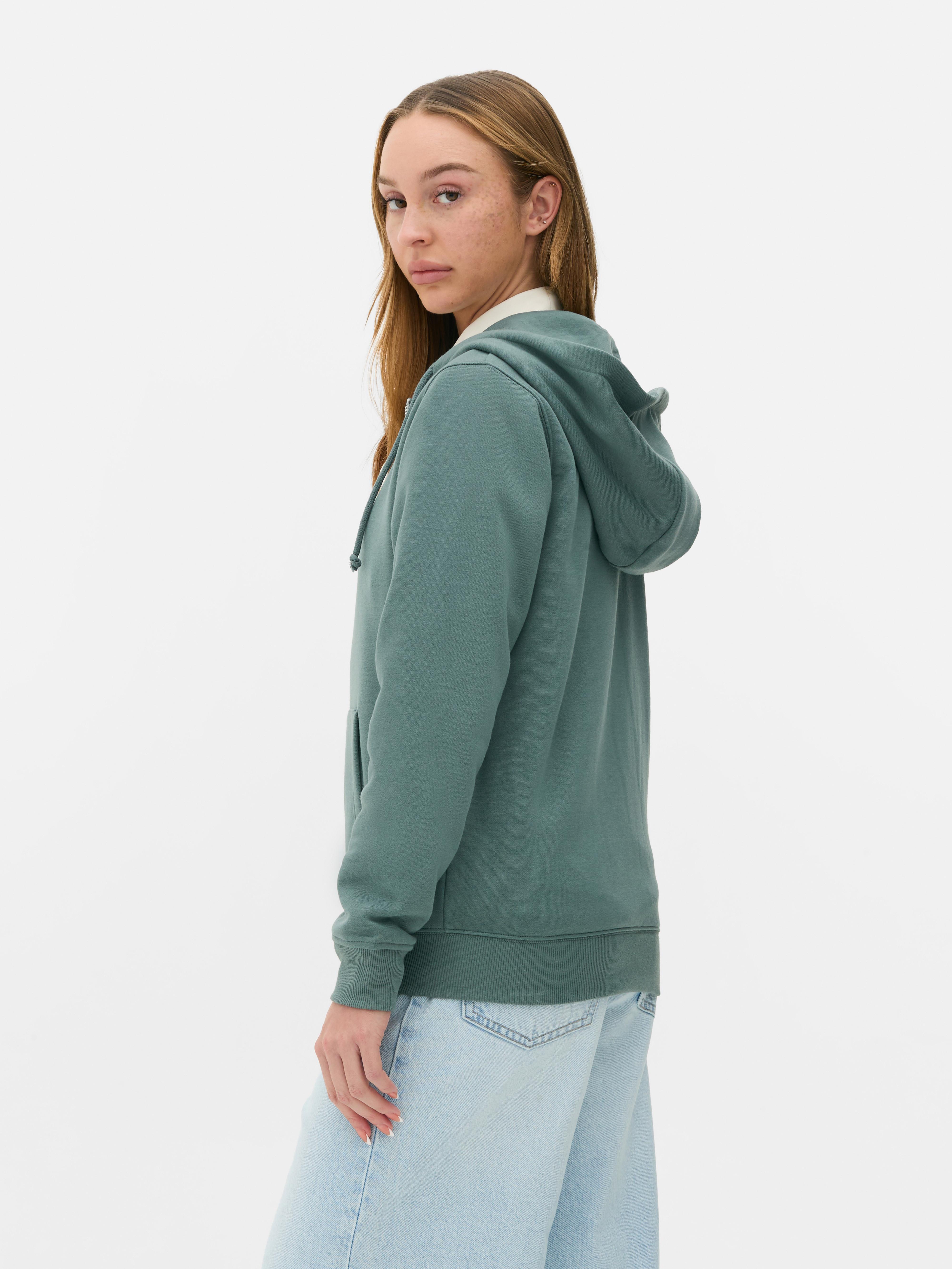 Felpa Con Cappuccio E Zip - Verde - Donna 