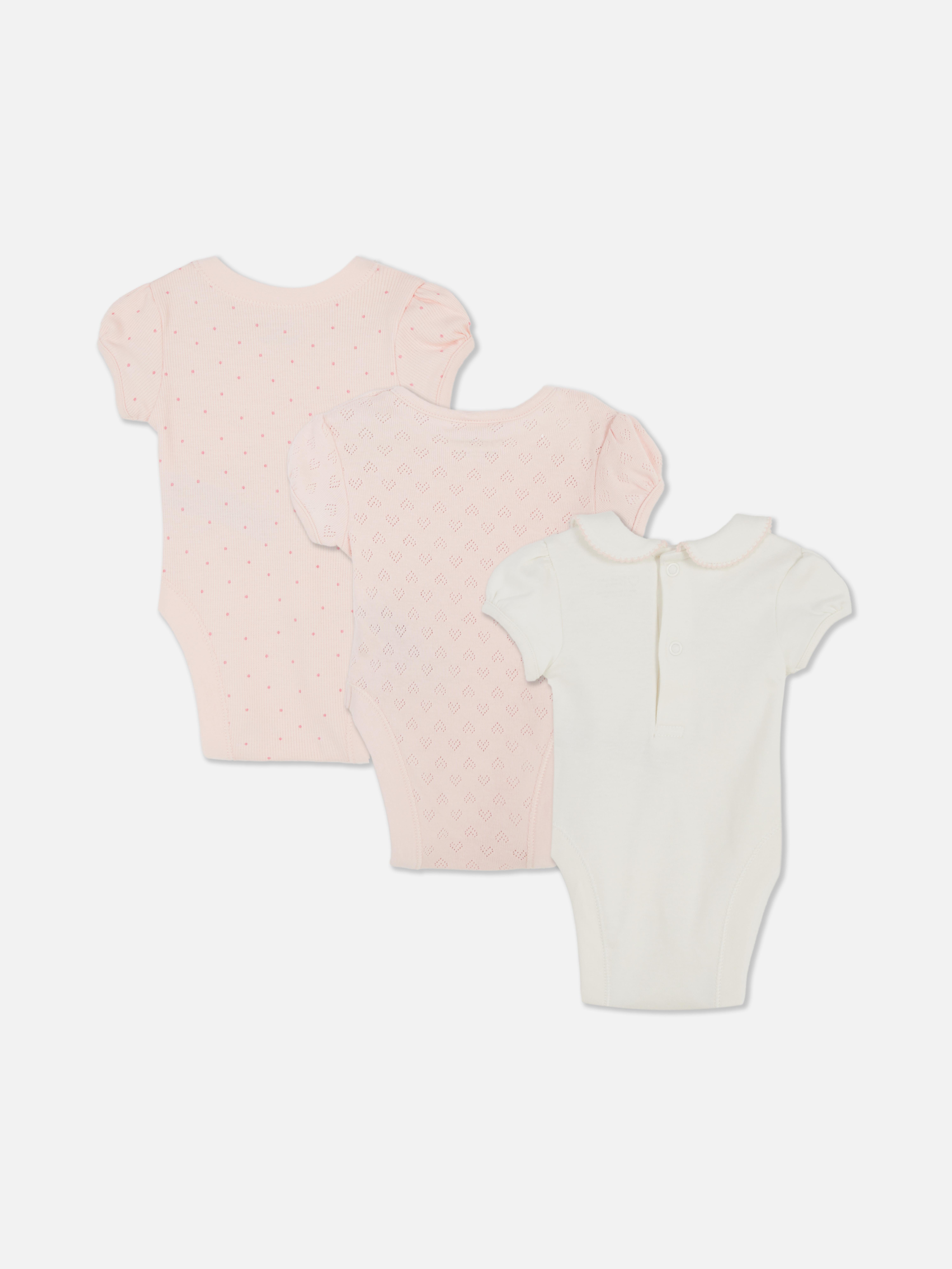 0-18 meses | Pack 3 bodies recém-nascido manga curta