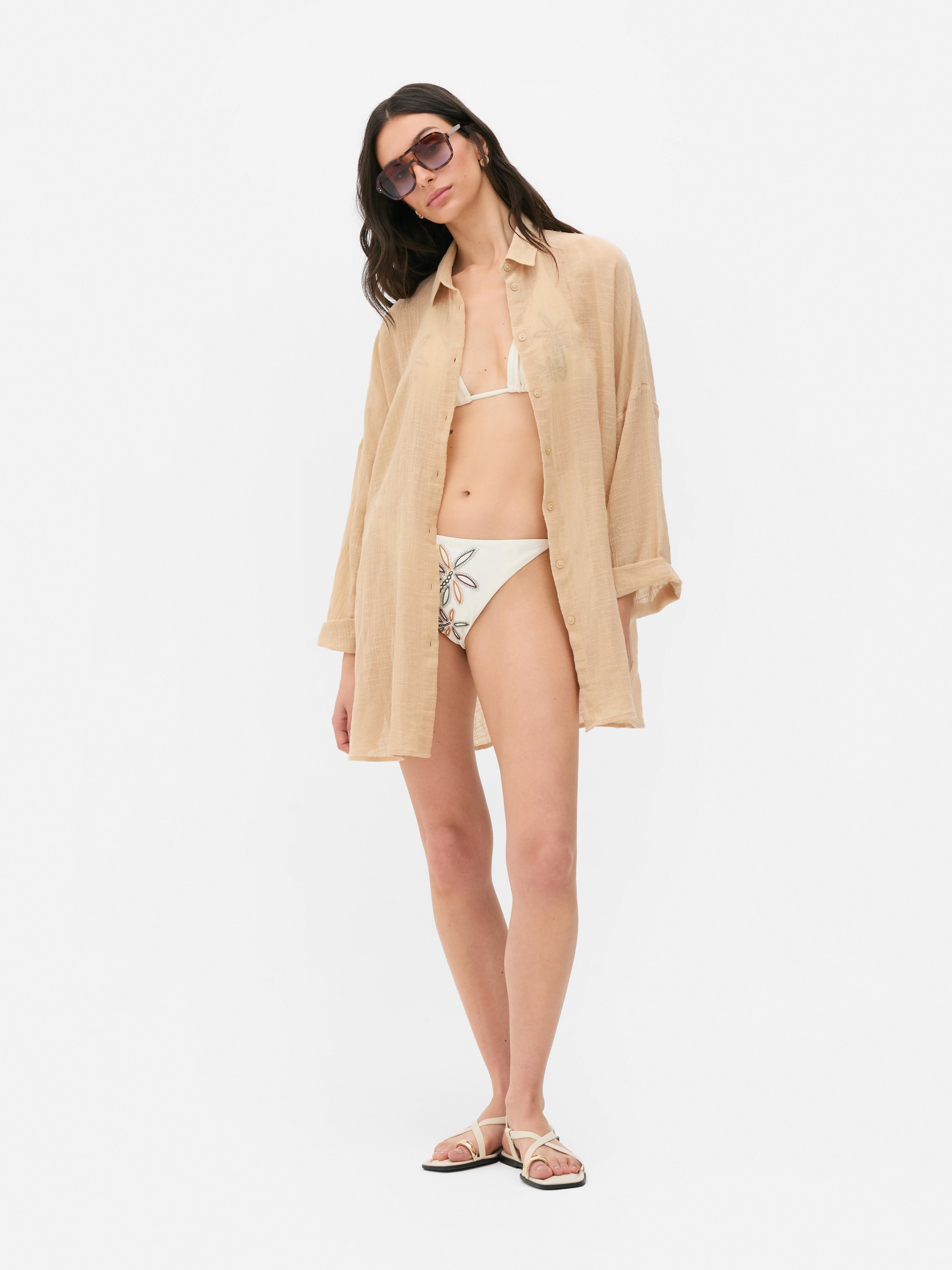 Strand-Shirt mit Knopfleiste