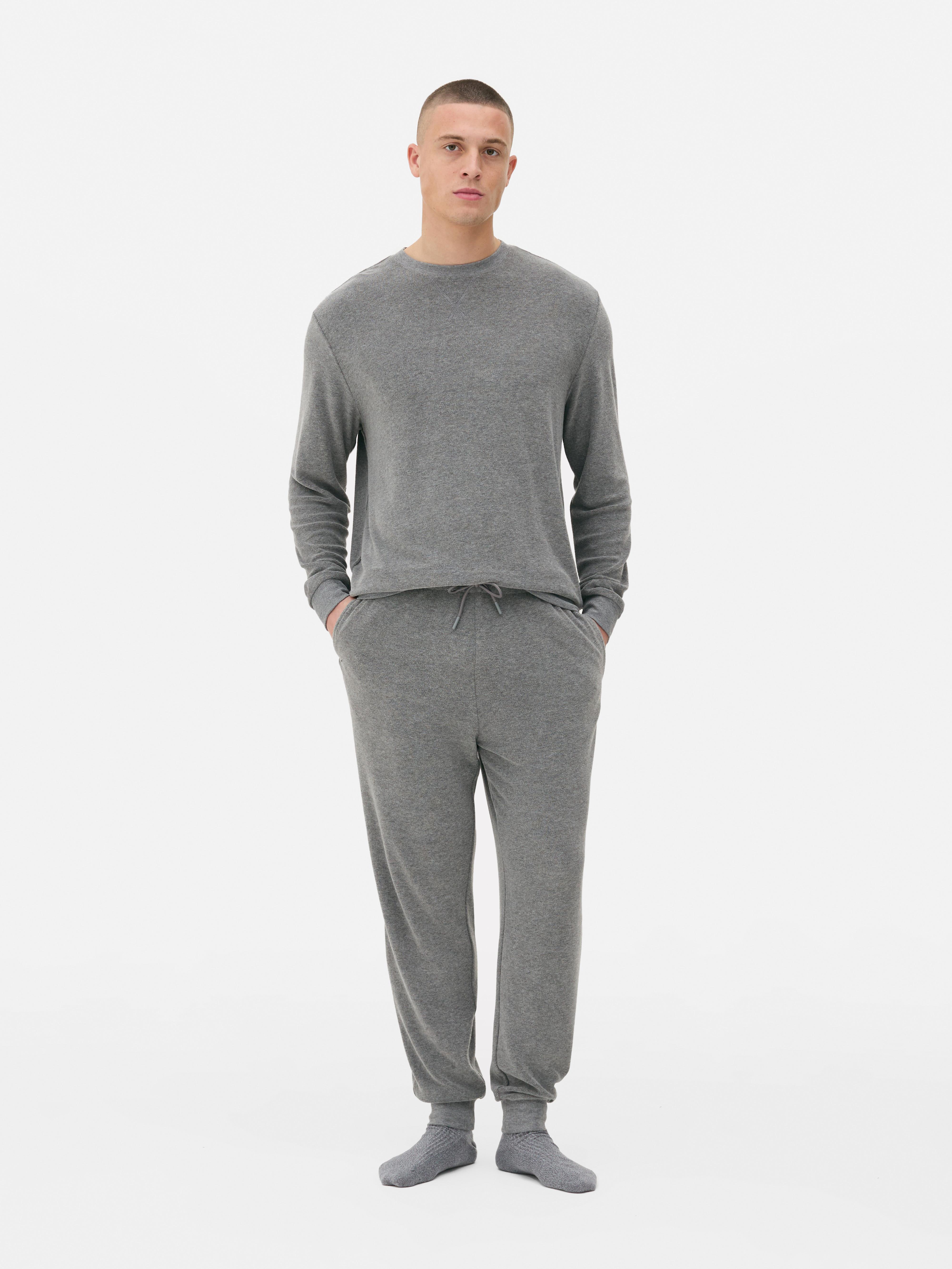 Men s Charcoal Terry Cloth Pajama Pants Primark
