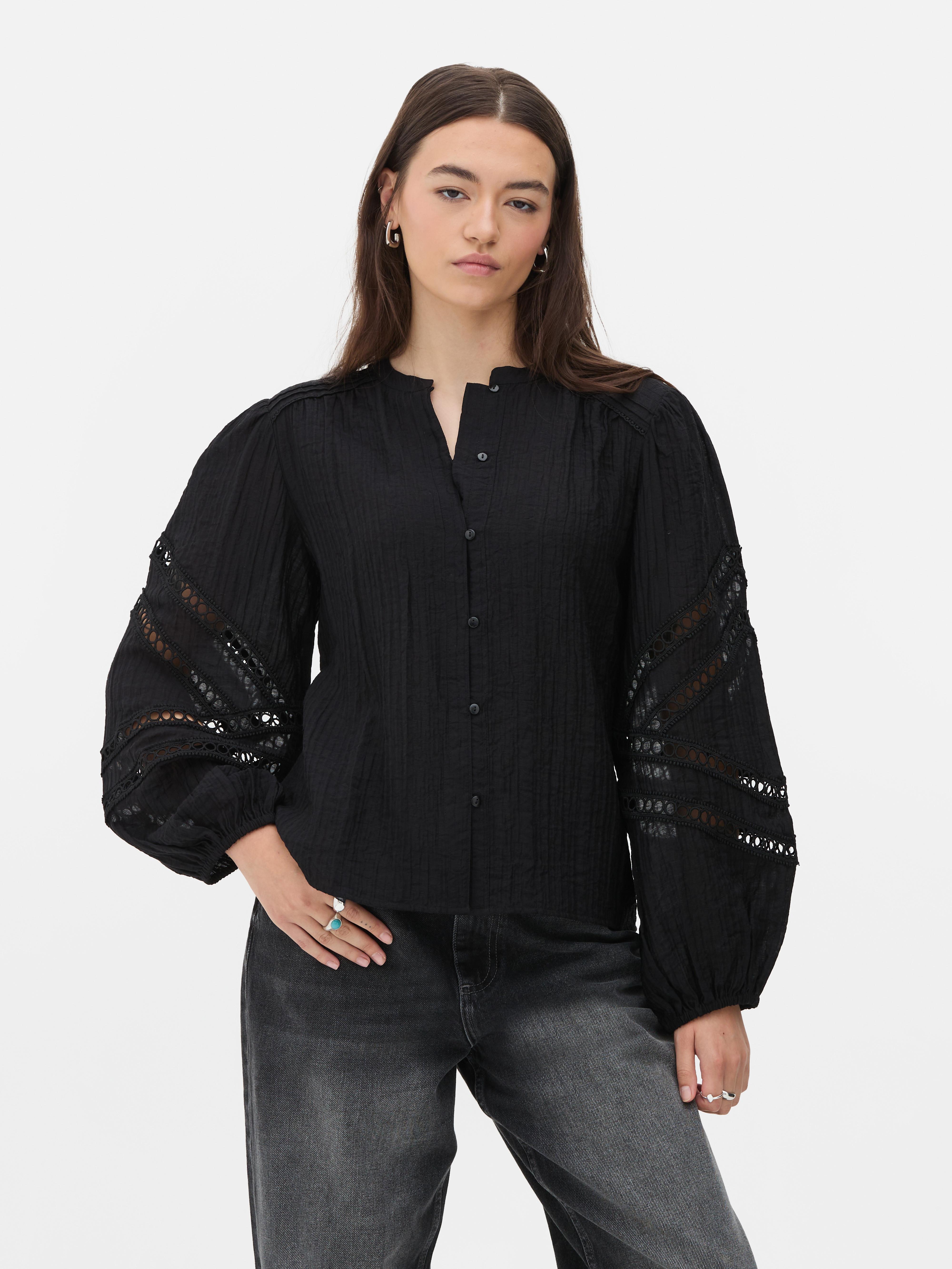 Primark black chiff s blouse fashion