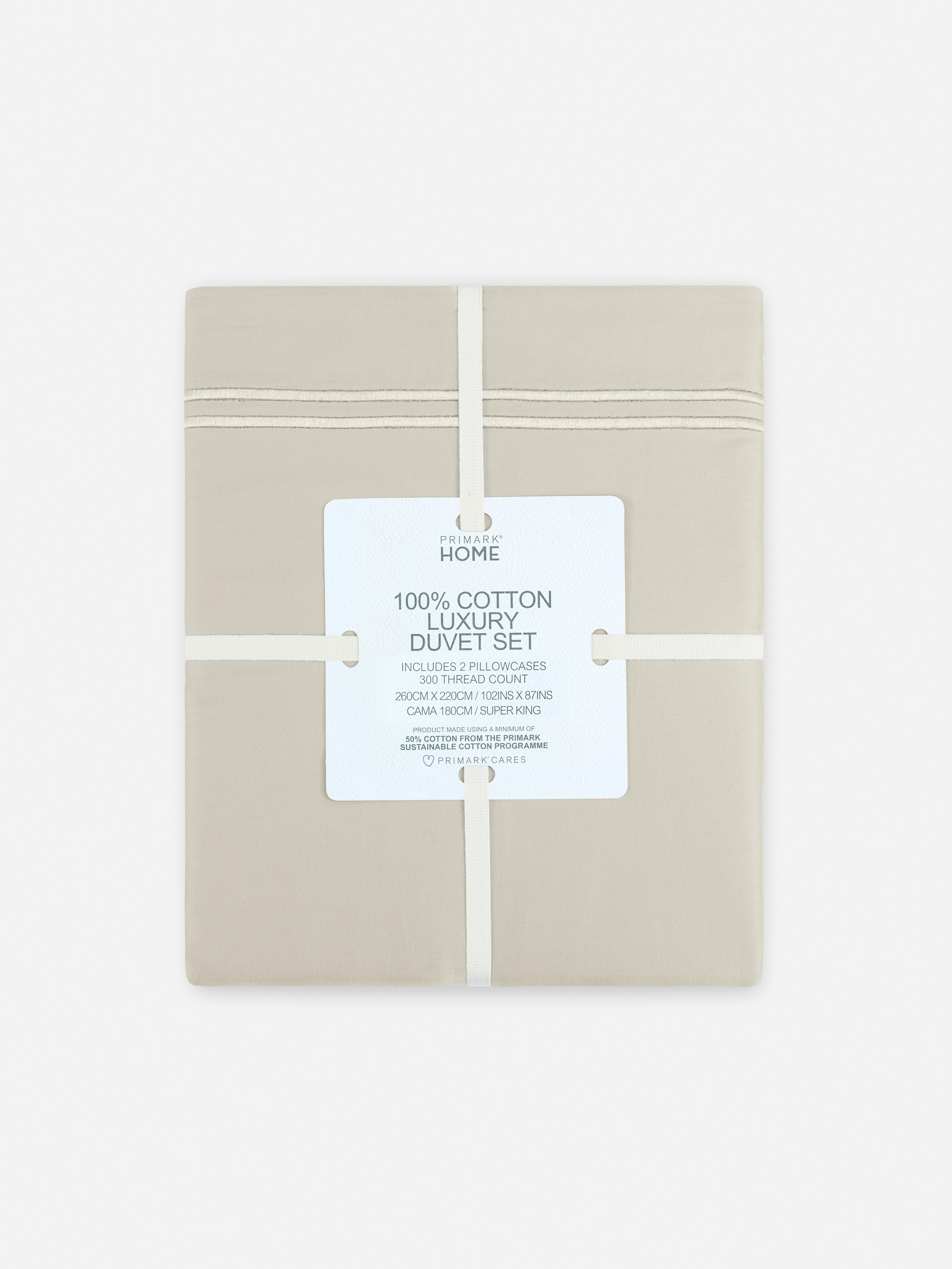 300 Thread Count Twin Border Super King Duvet Cover Set