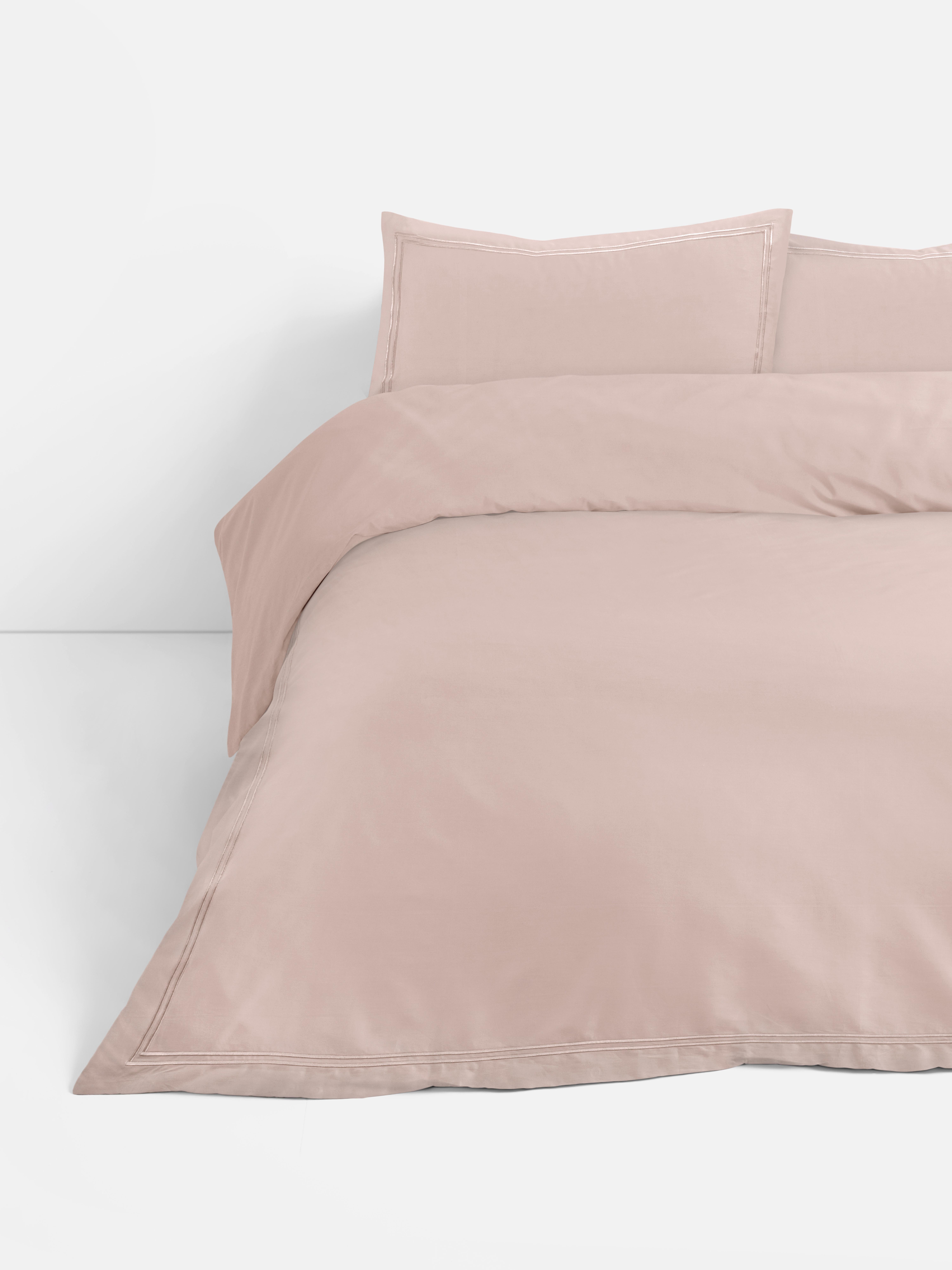 300 Thread Count Twin Border Super King Duvet Cover Set Pink