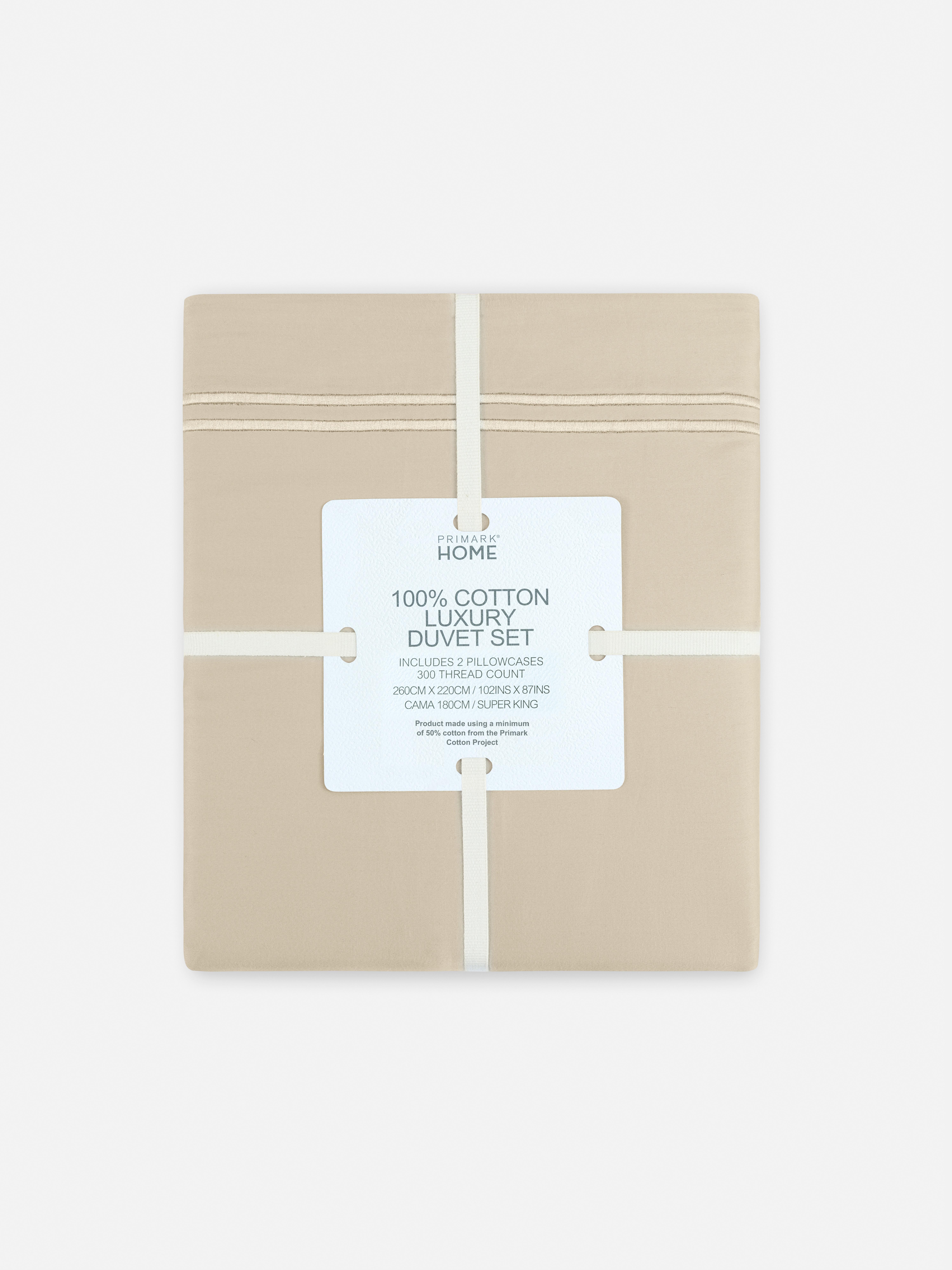 300 Thread Count Twin Border Super King Duvet Cover Set