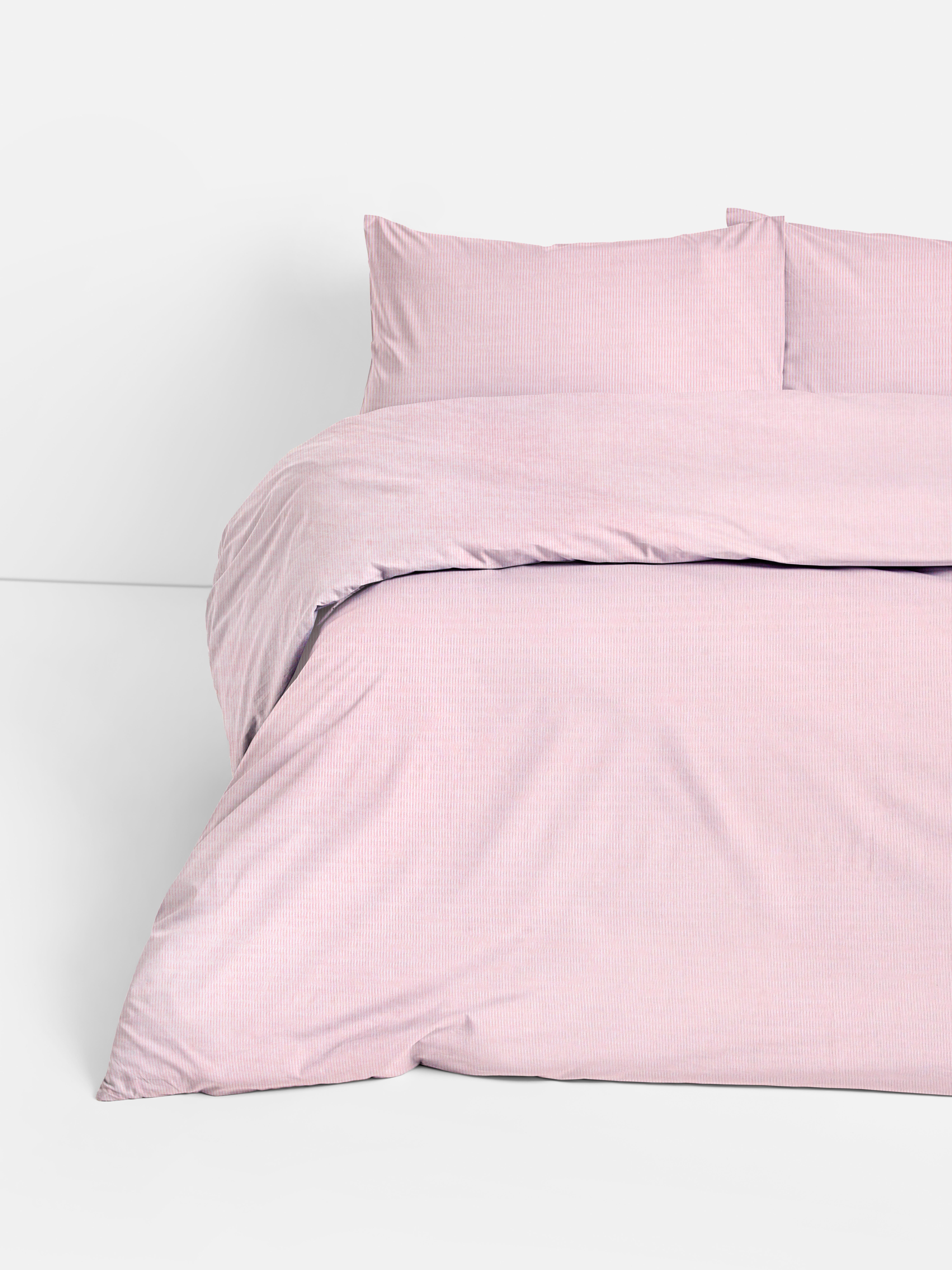 Gestreiftes Bettwäscheset aus Seersucker, Kingsize