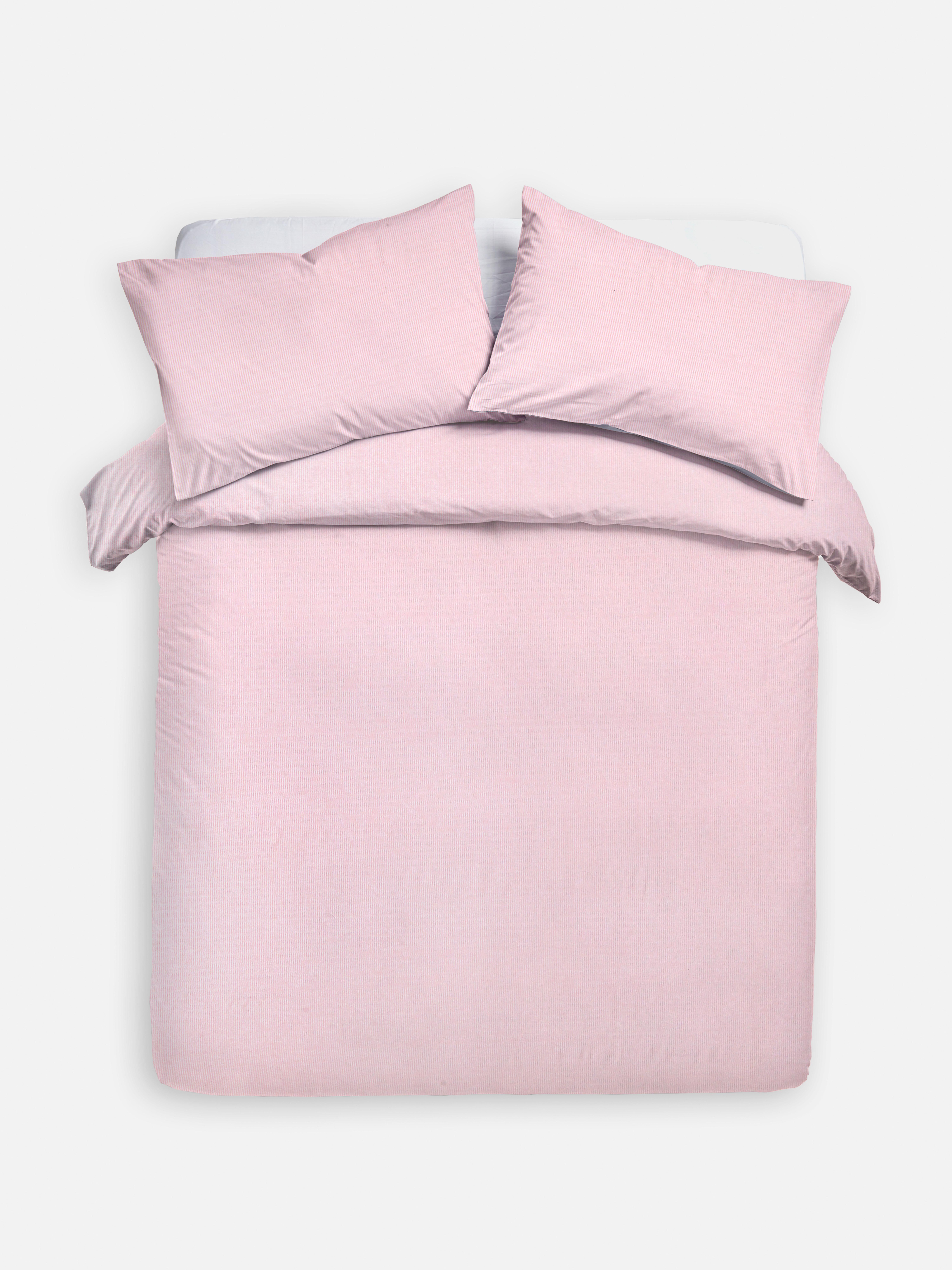 Gestreiftes Bettwäscheset aus Seersucker, Kingsize