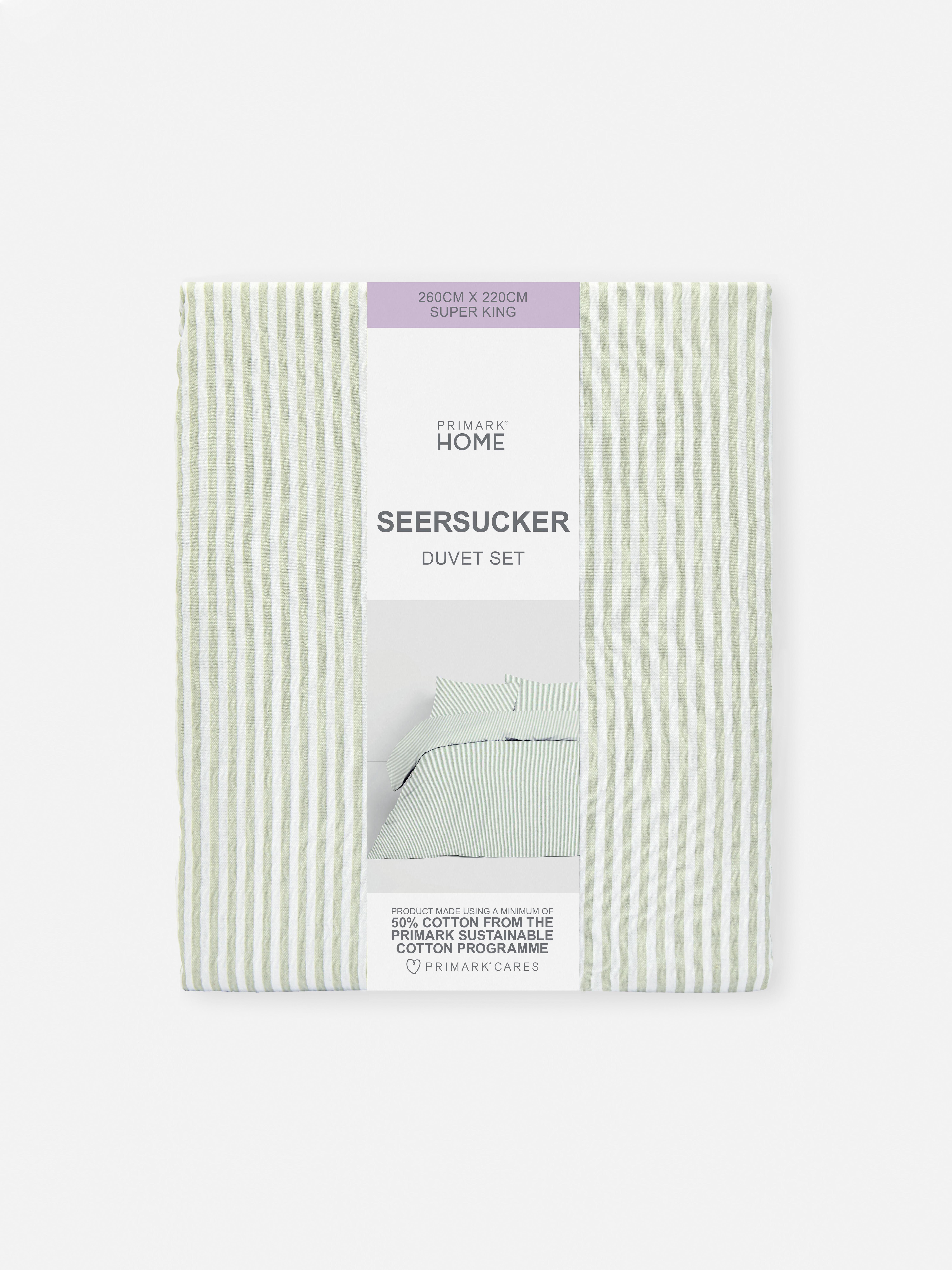 Set copripiumone XXL in seersucker a righe