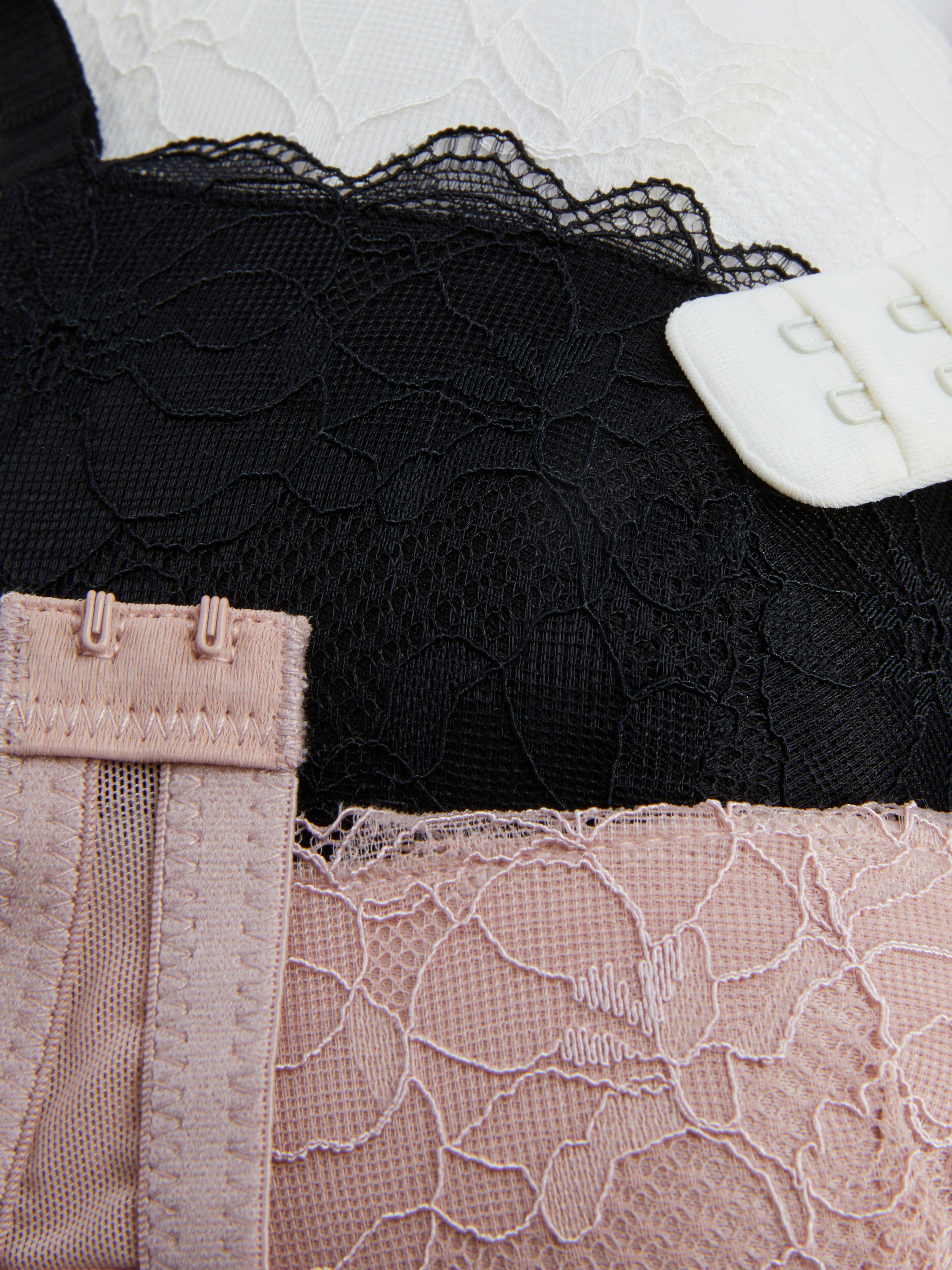 3pk Floral Lace Push Up Bras