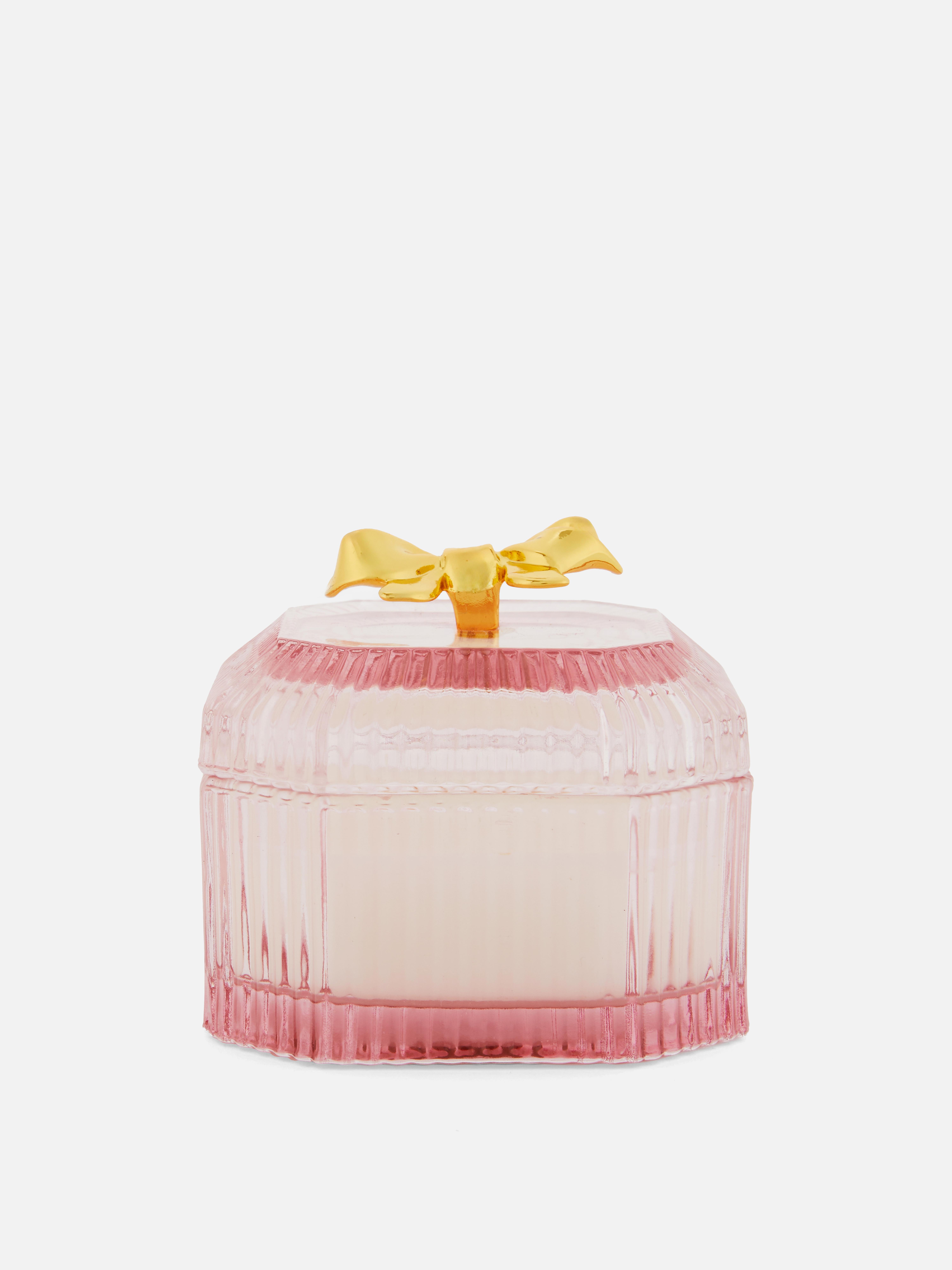Bougie cannelée à couvercle Rose clair