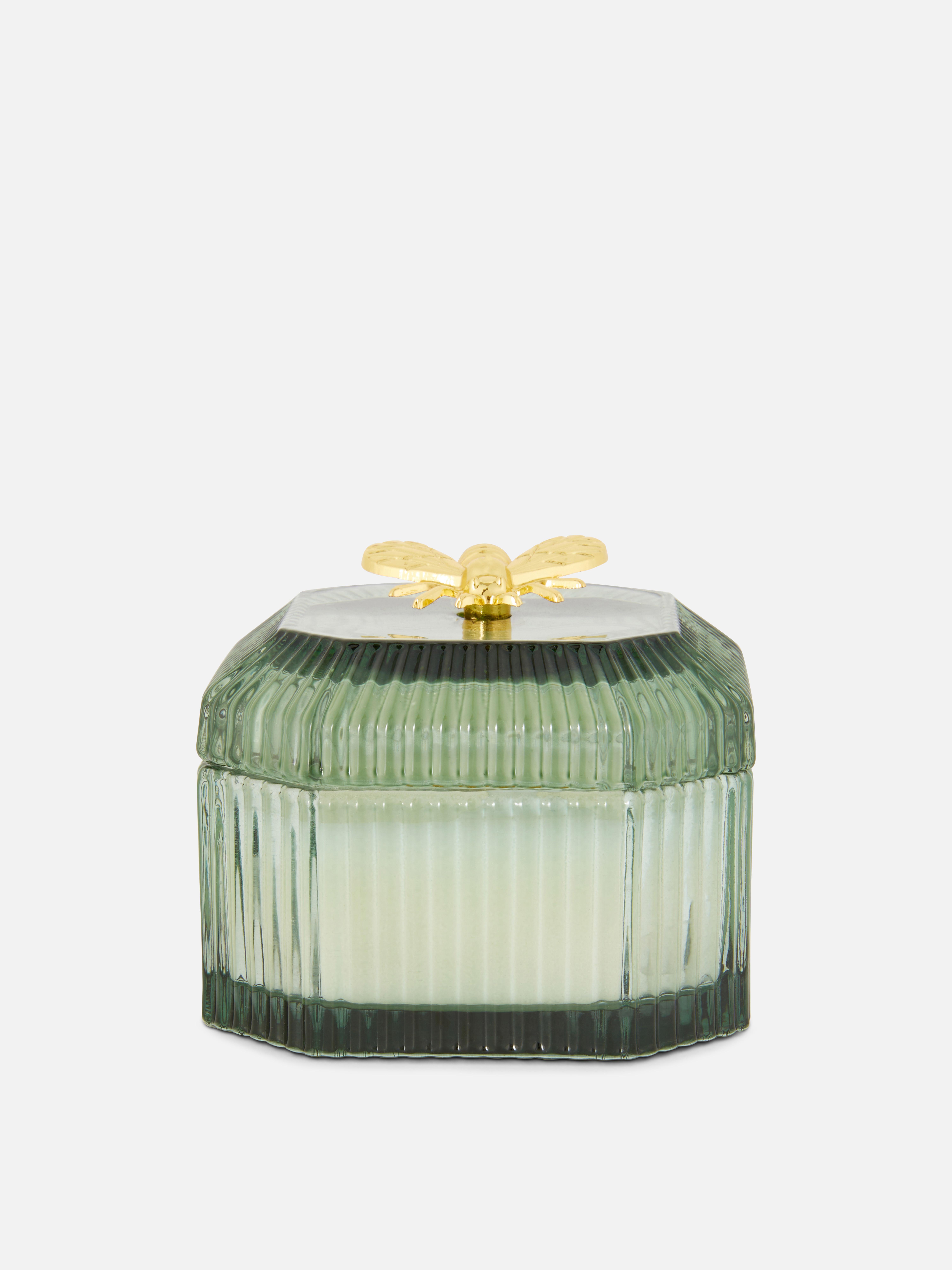 Bougie cannelée à couvercle Vert