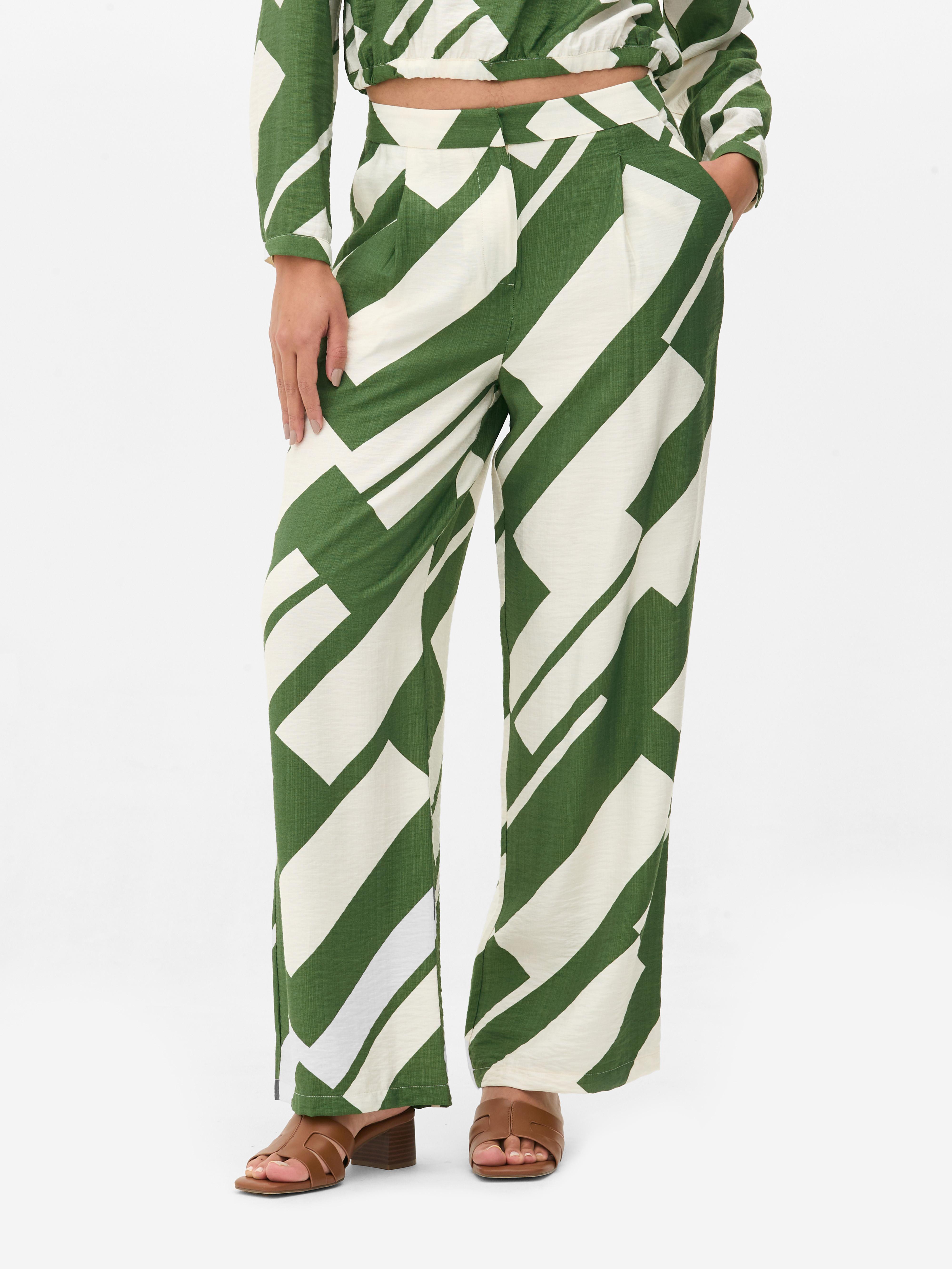 Abstract Wide Leg Trousers