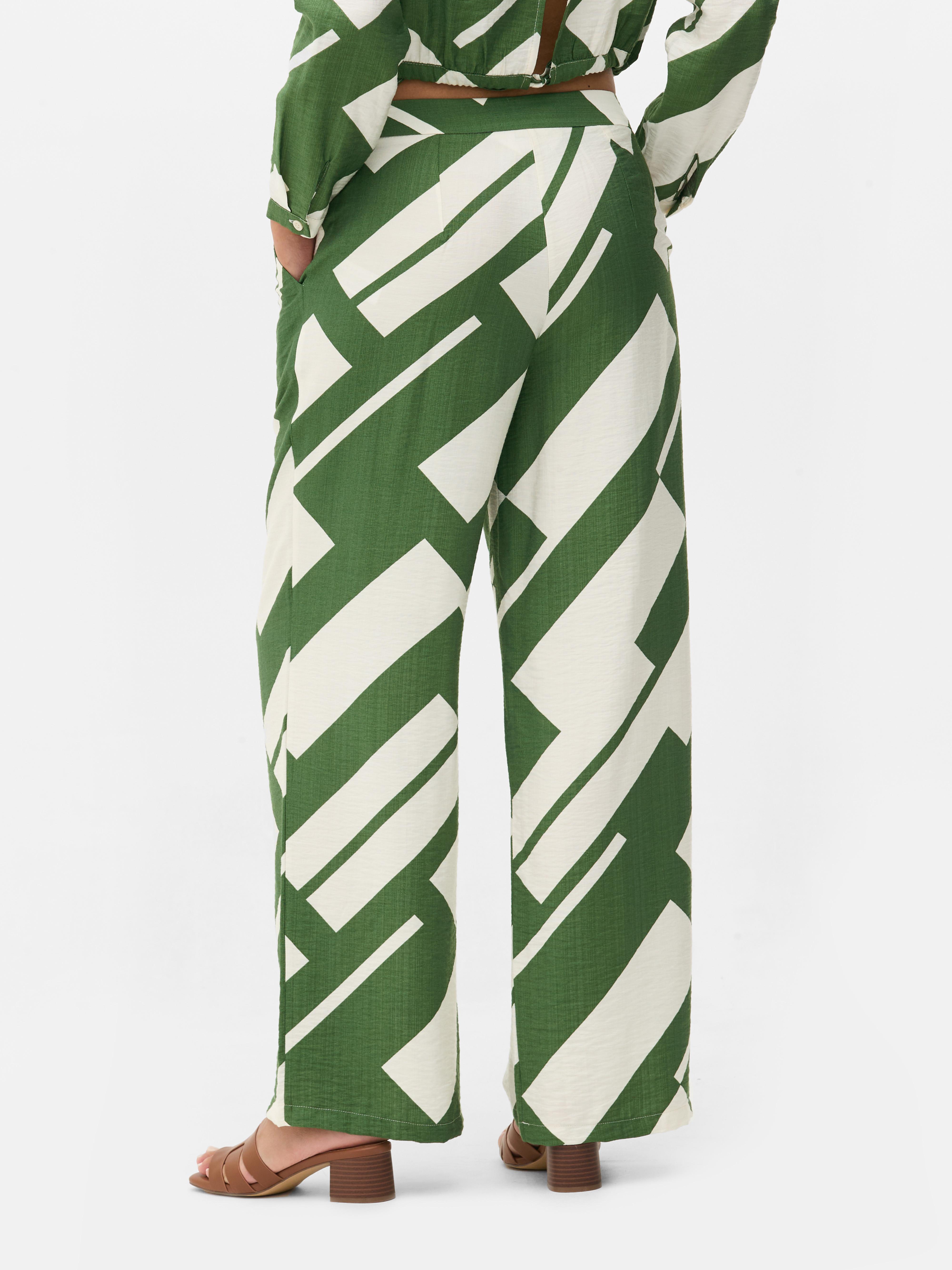 Abstract Wide Leg Trousers