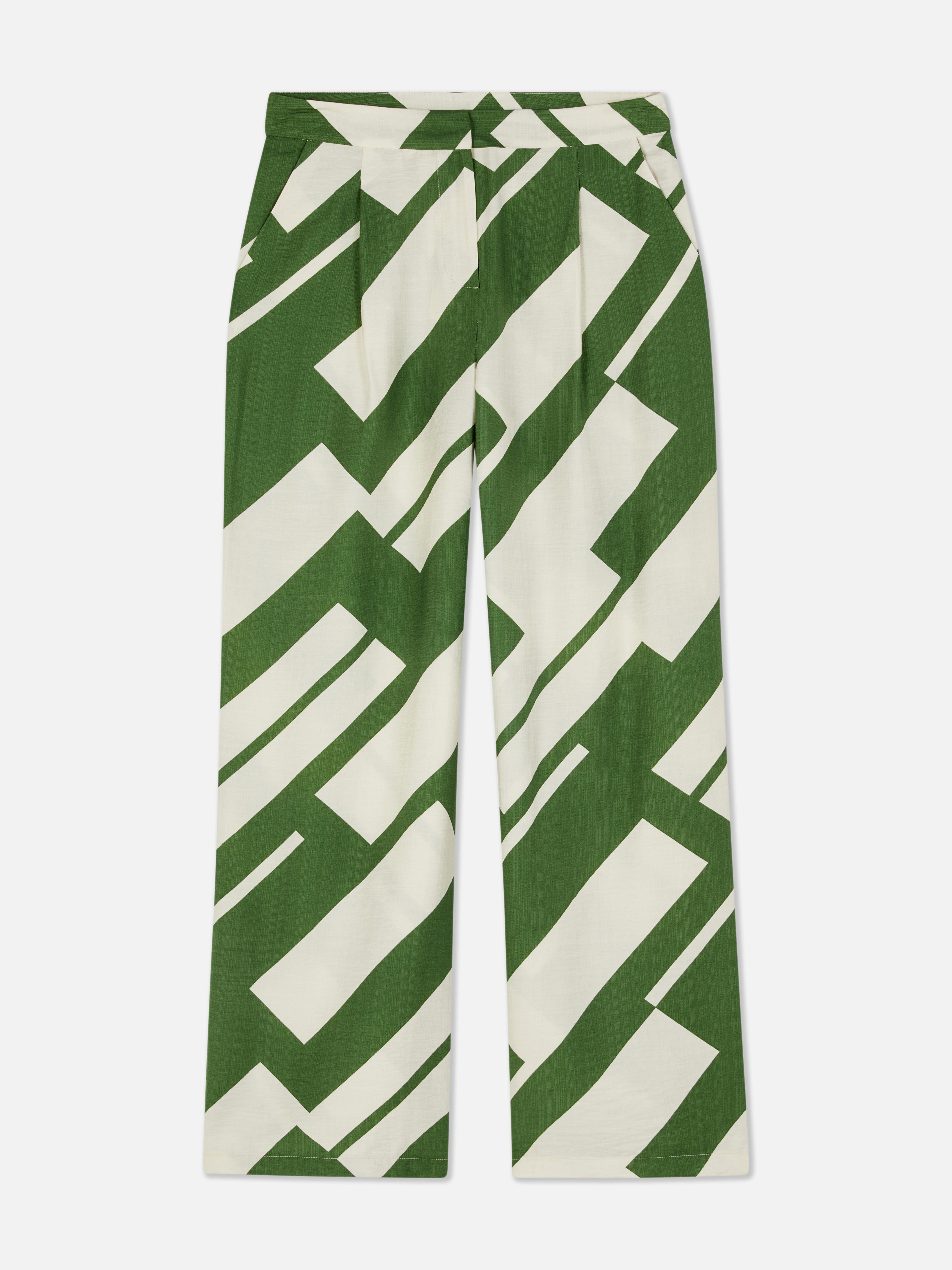 Abstract Wide Leg Trousers