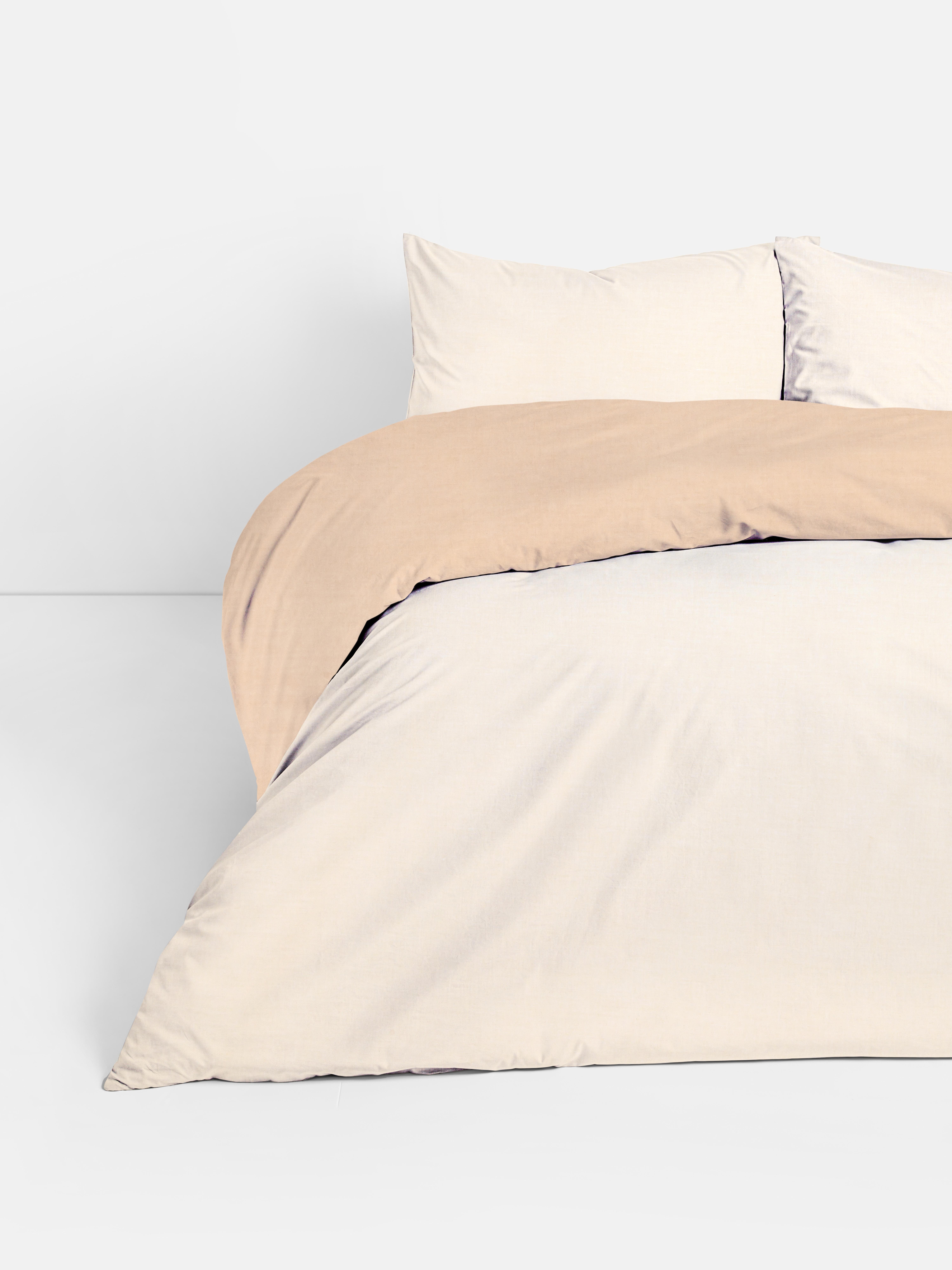 Reversible Double Duvet Cover Set Natural
