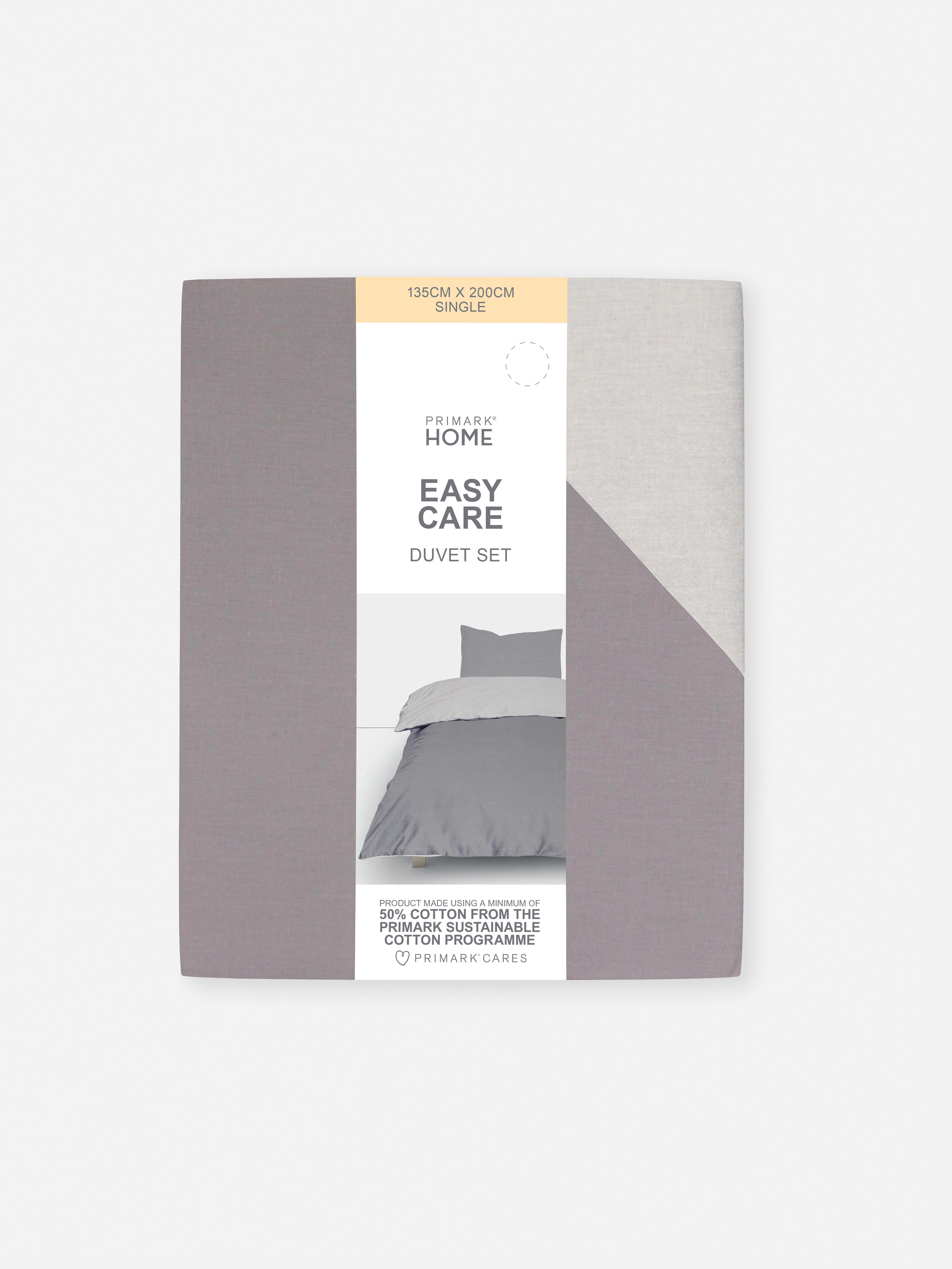 Reversible Colorblock Single Duvet Cover Set