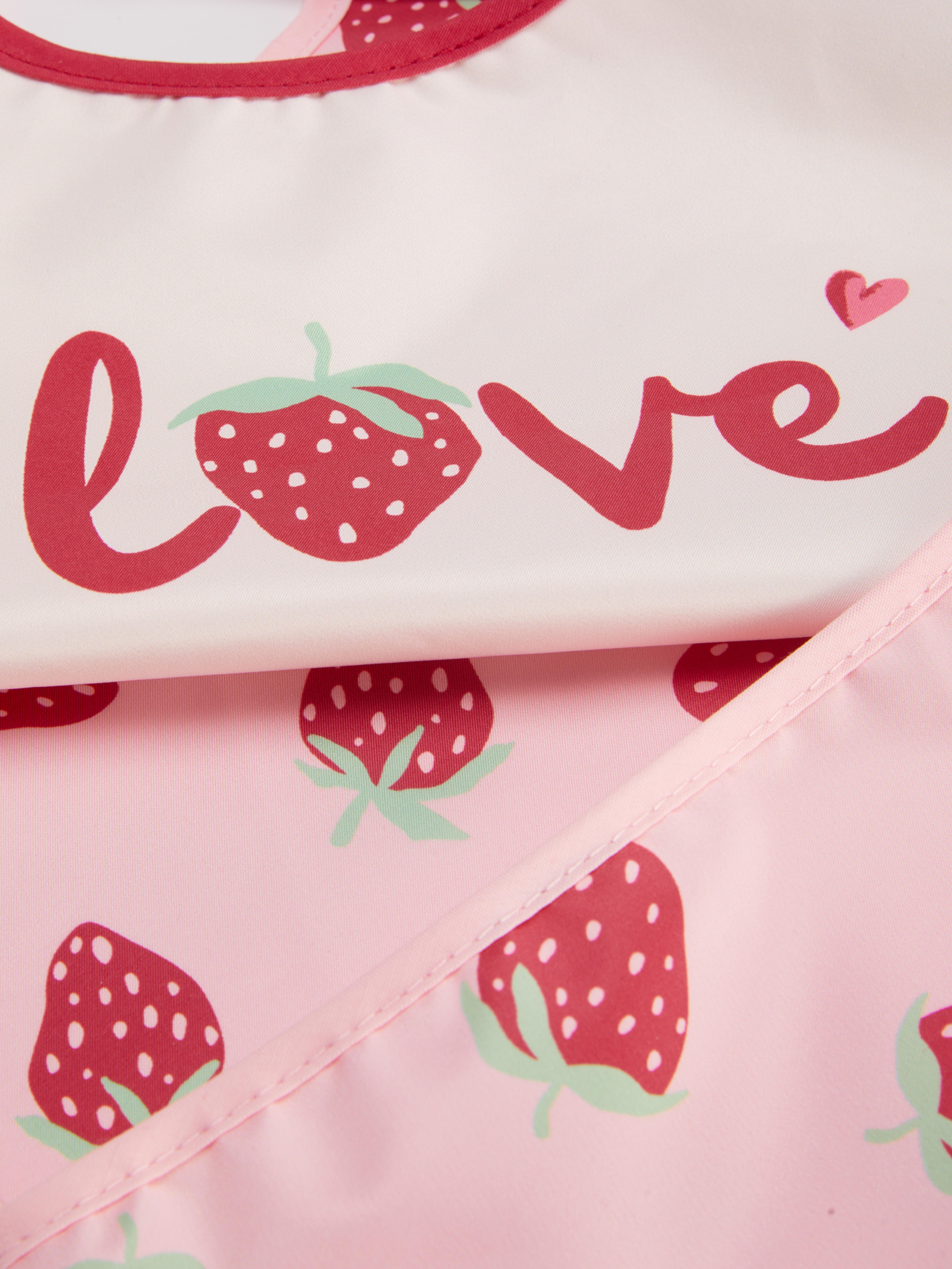 Pack de 2 baberos con fresas para recién nacido