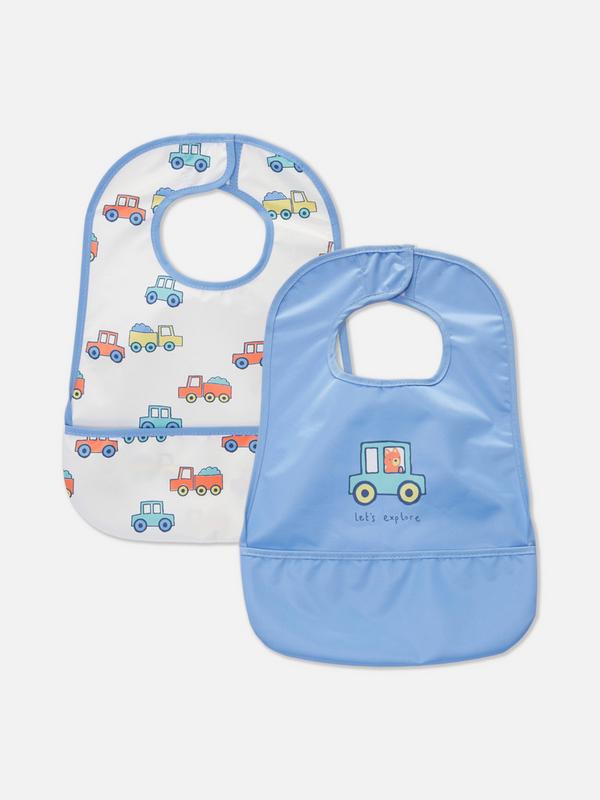 Pack de 2 baberos de vehículos para recién nacidos