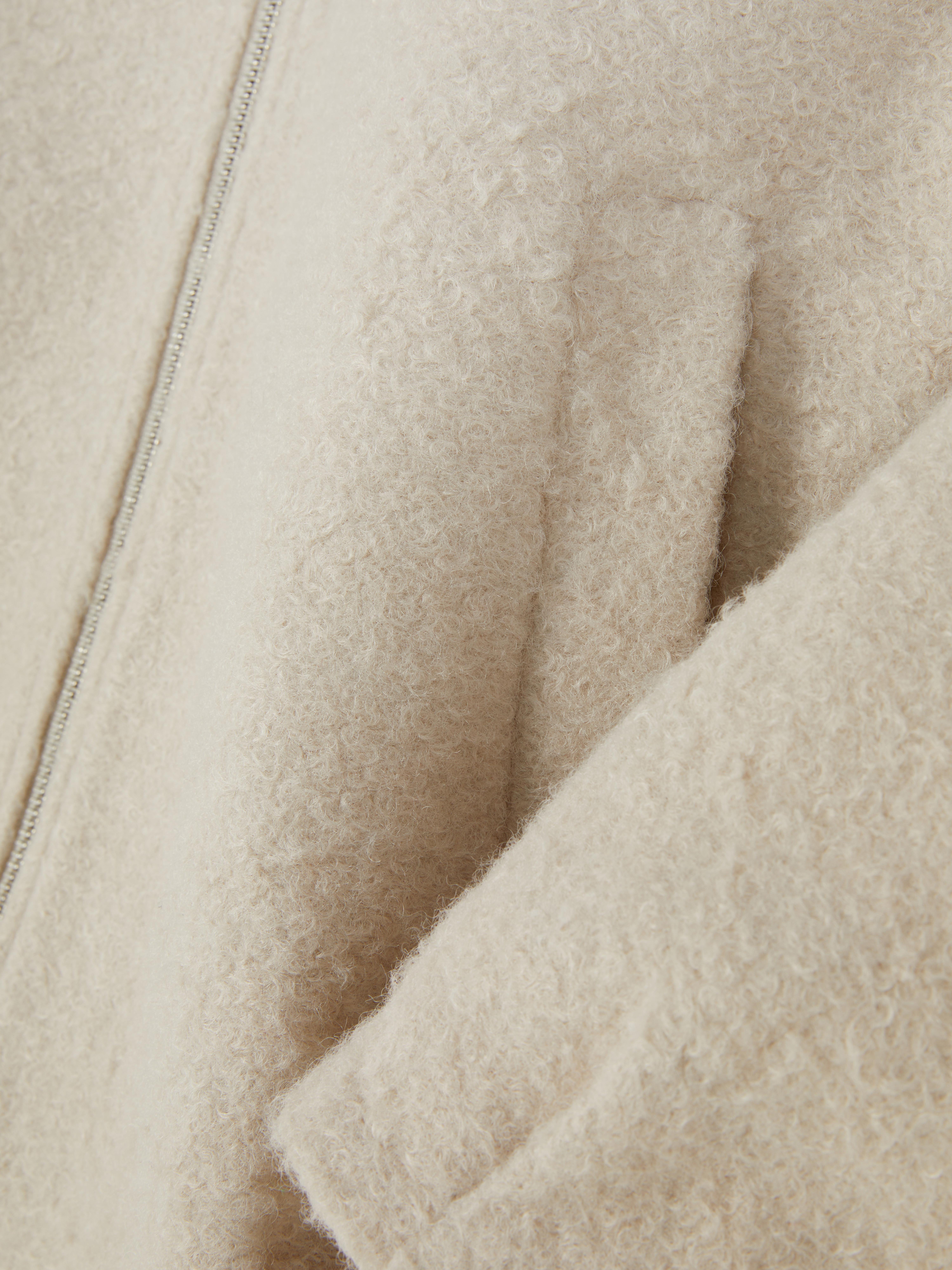 Collarless Textured Jacket