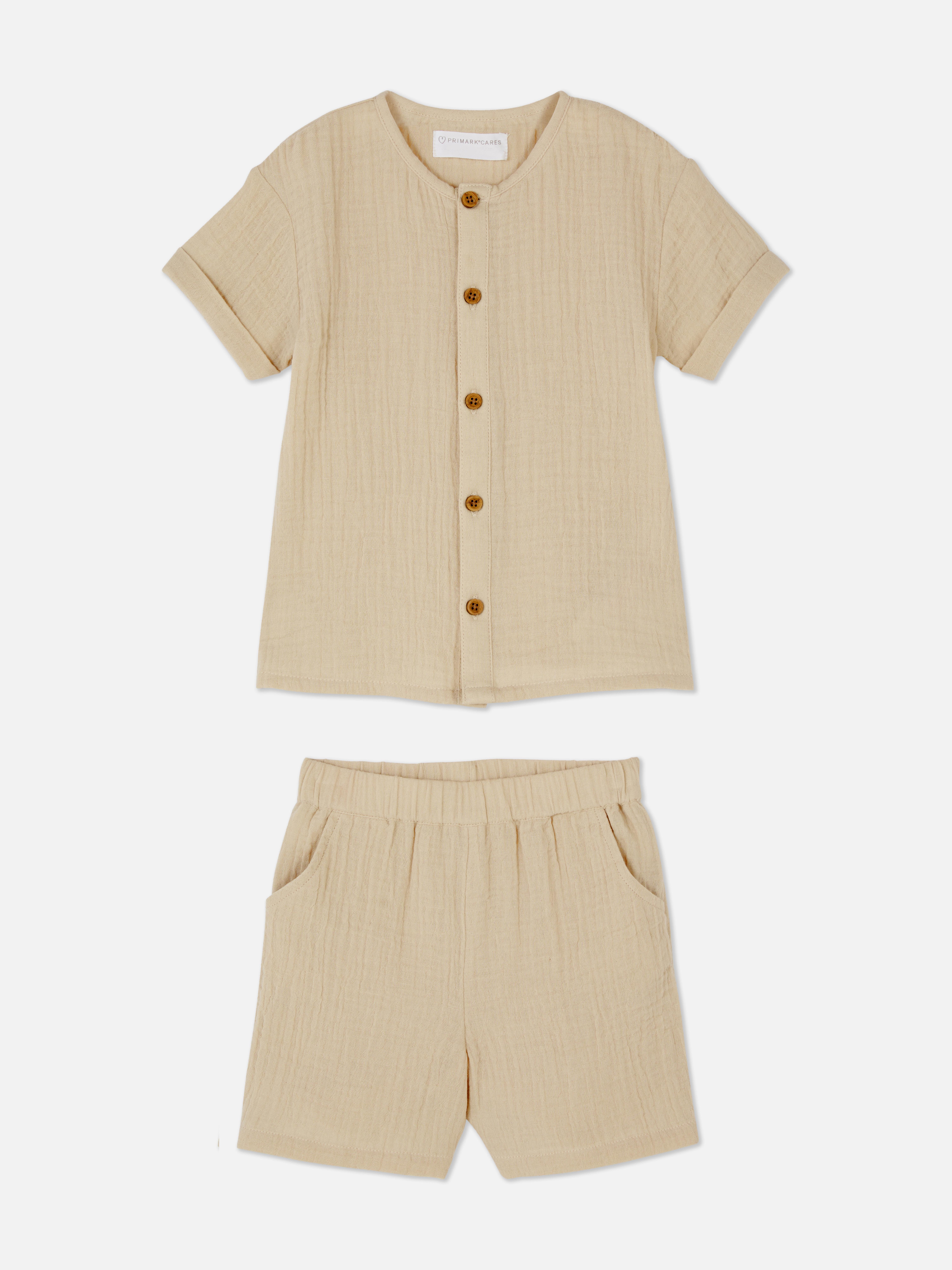 Cheesecloth Shirt and Shorts Set