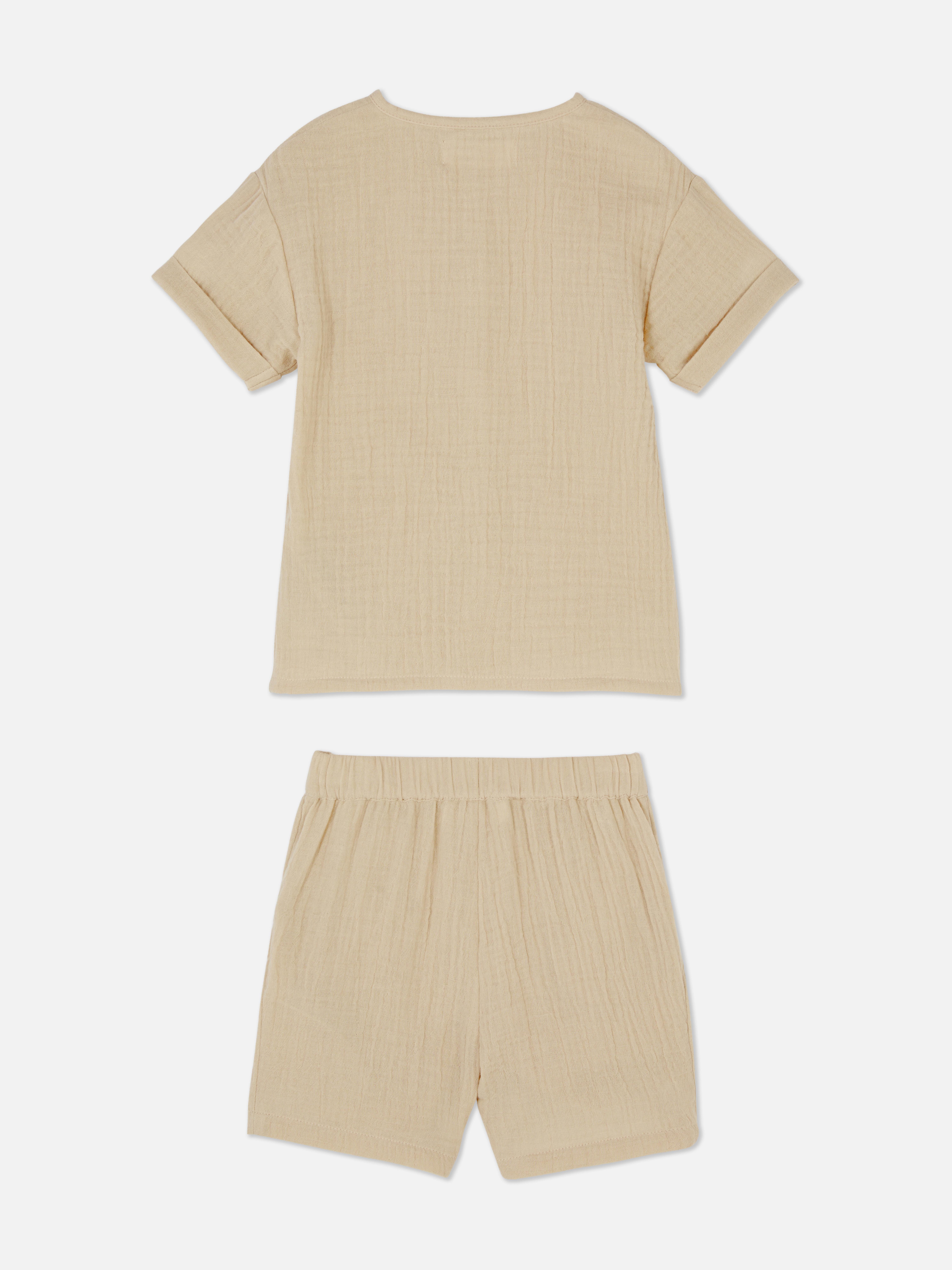 Cheesecloth Shirt and Shorts Set