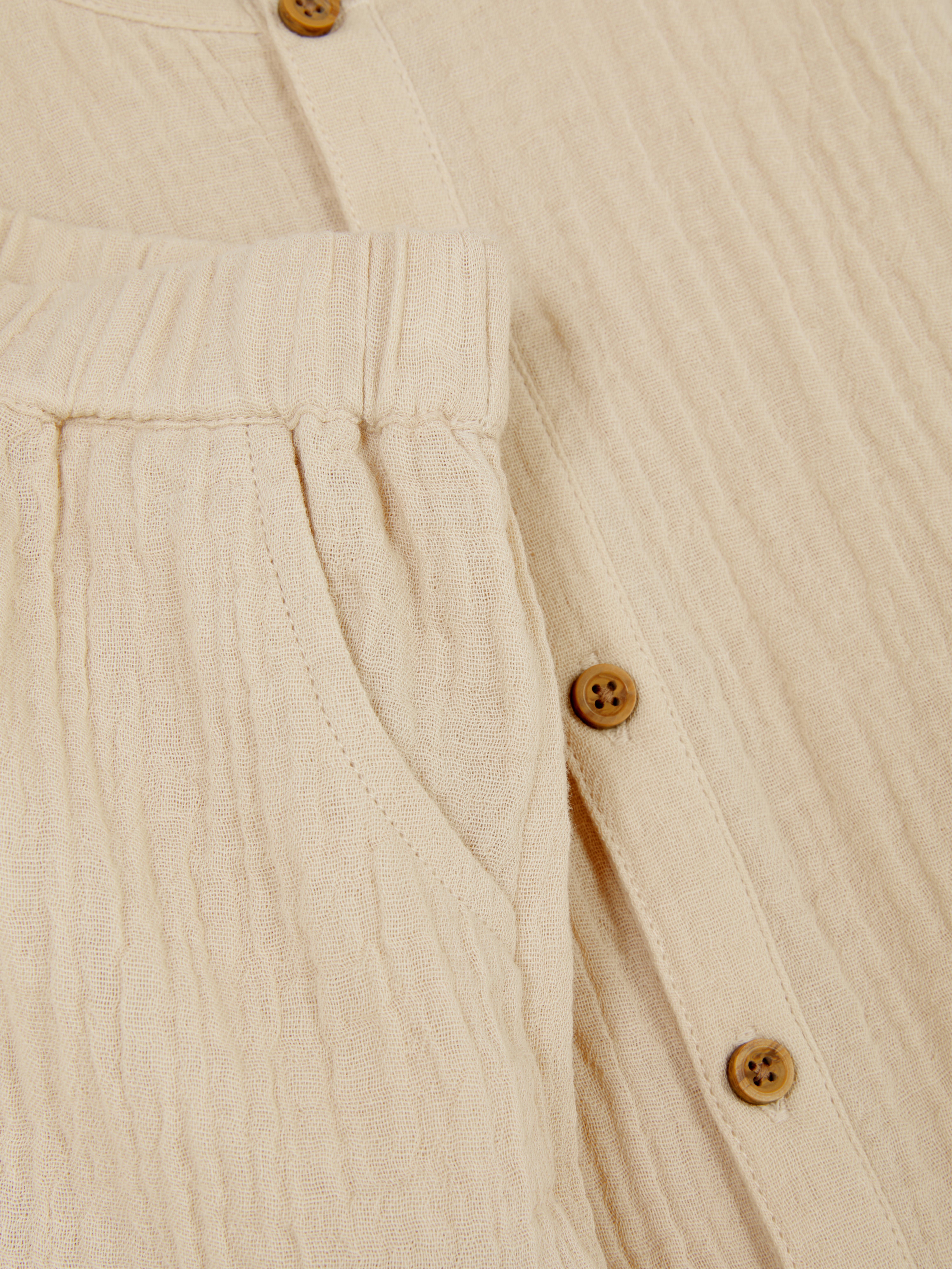 Cheesecloth Shirt and Shorts Set