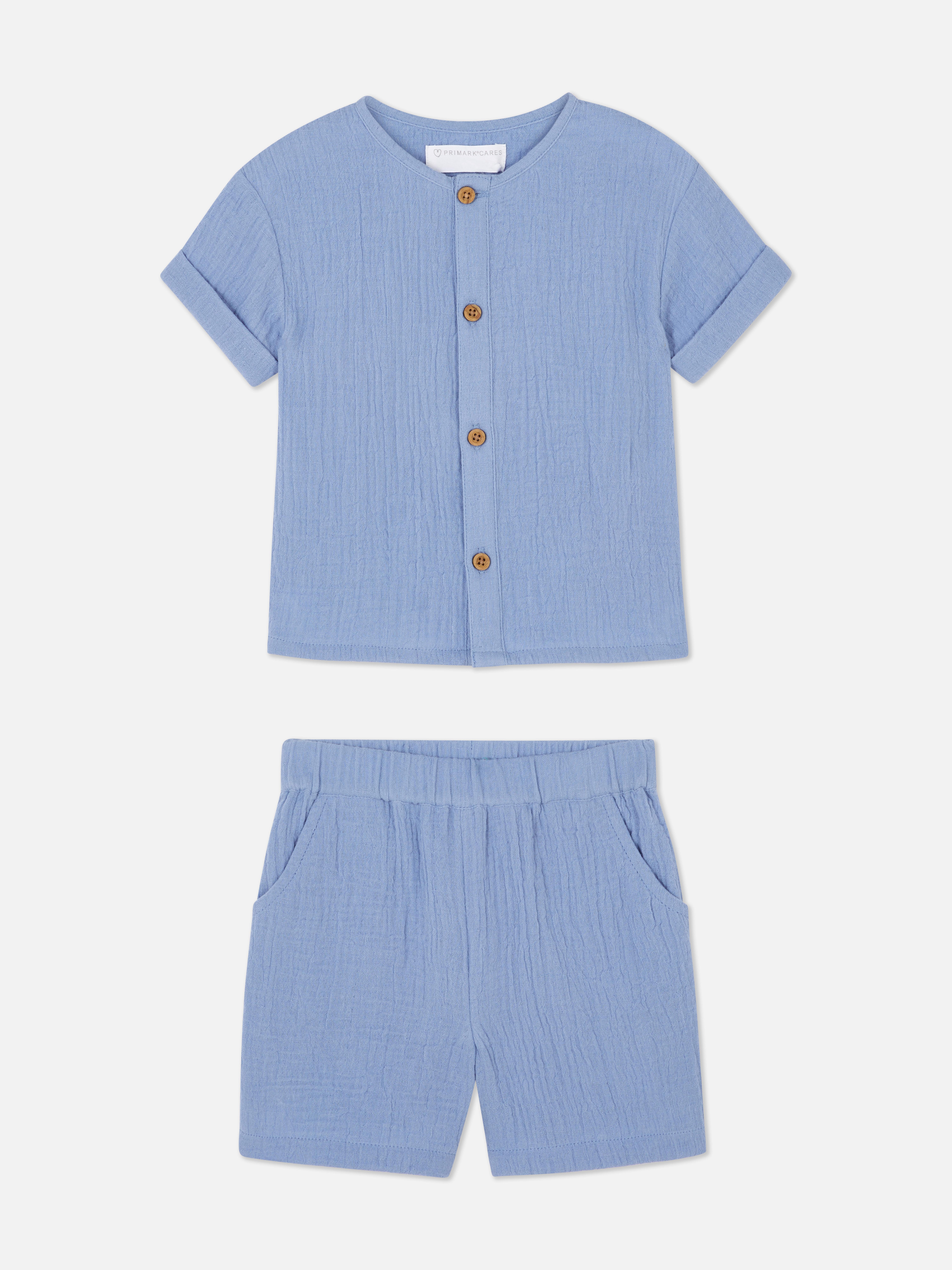Cheesecloth Shirt and Shorts Set