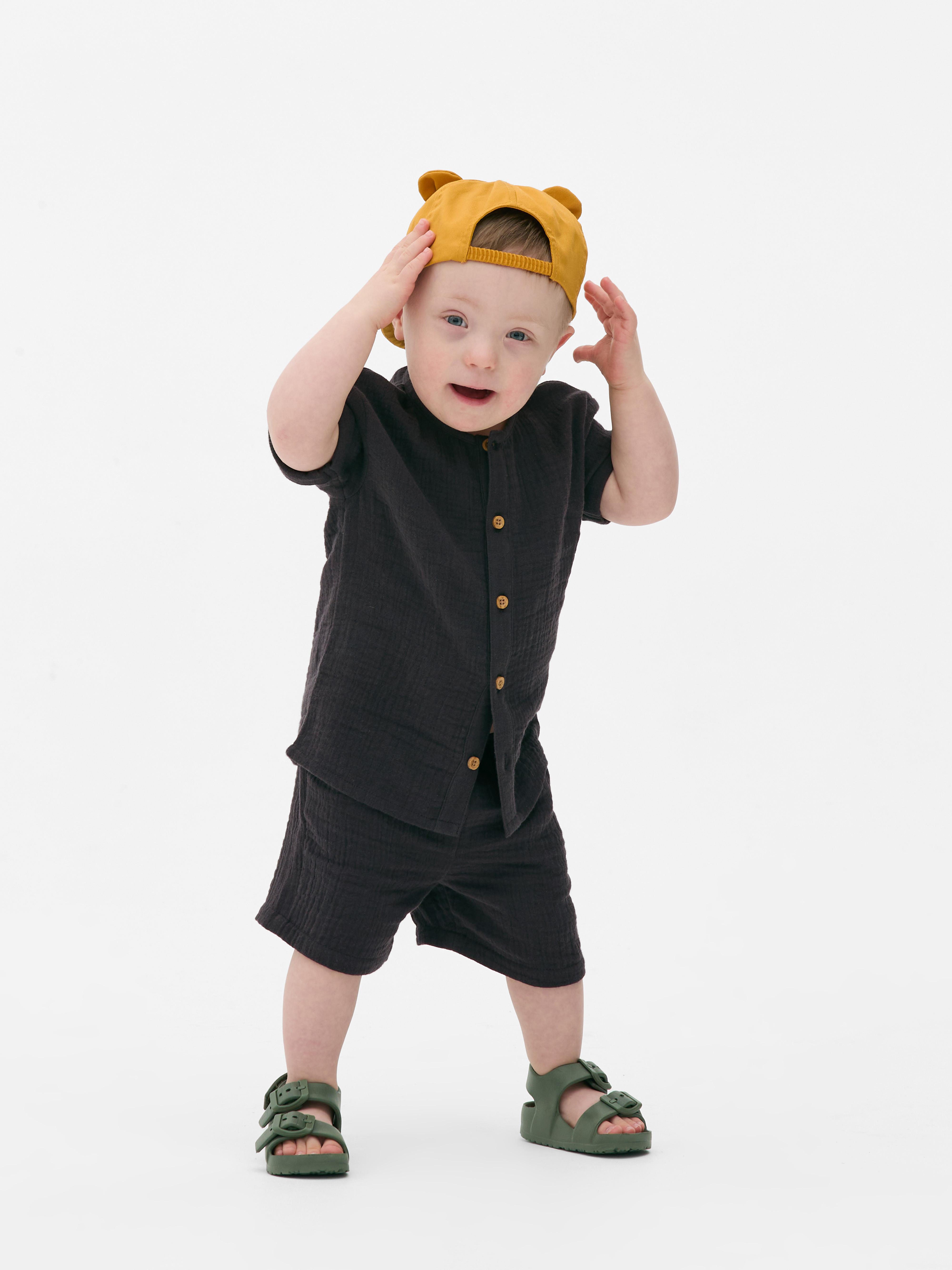 Conjunto camisa/calções tecido crepe