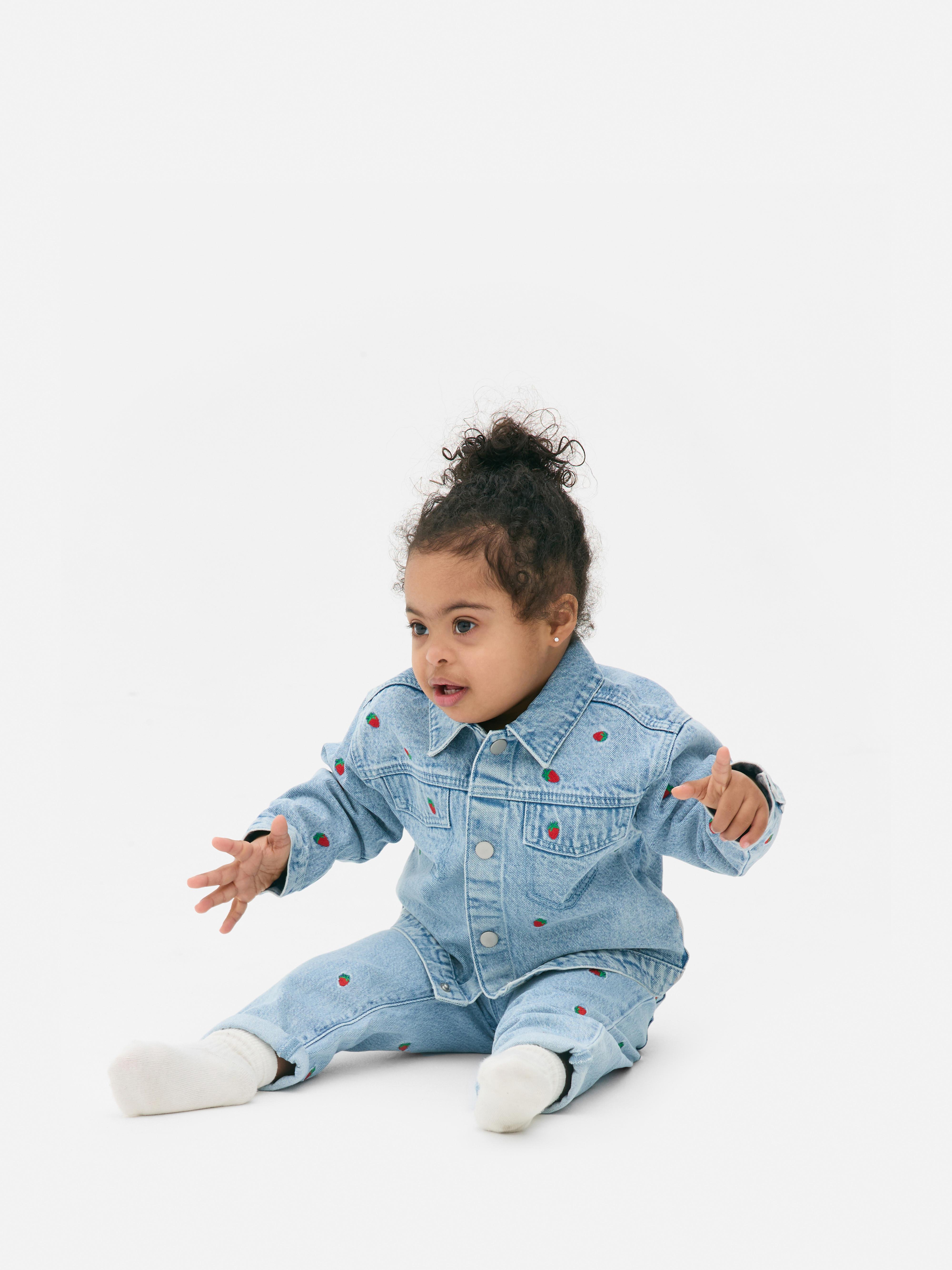 Strawberry Embroidered Denim Jacket